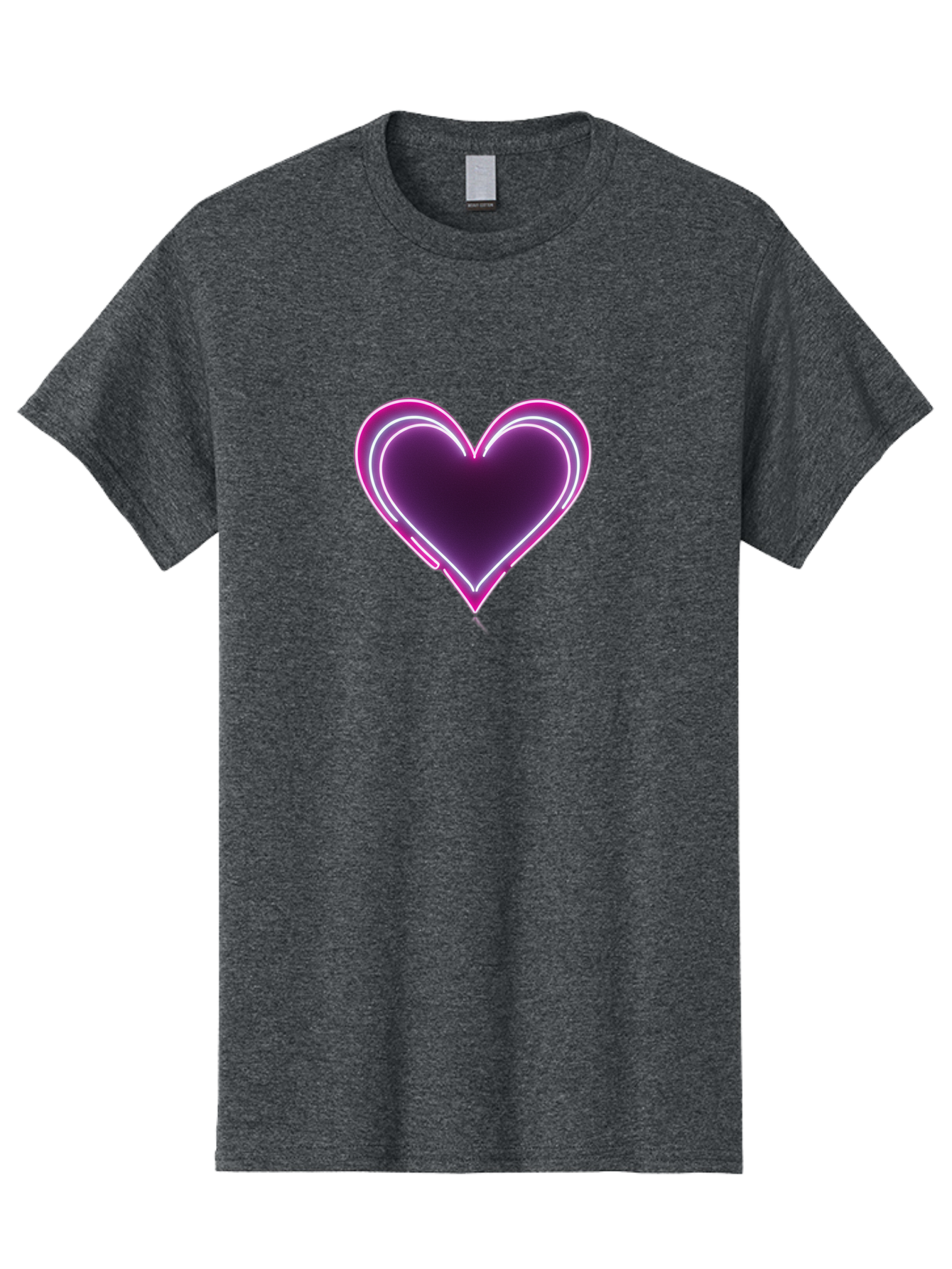 Purple-Heart-Balloon Men'S Graphic Tee, 100% Cotton, Comfortable Casual Summer Wear, Machine Washable, Heart-Shaped Balloon, Purple Balloon, Heart Design, Glowing Heart, Neon Heart, Festive Decoration, Party Decoration, Love Symbol, Bac358 15