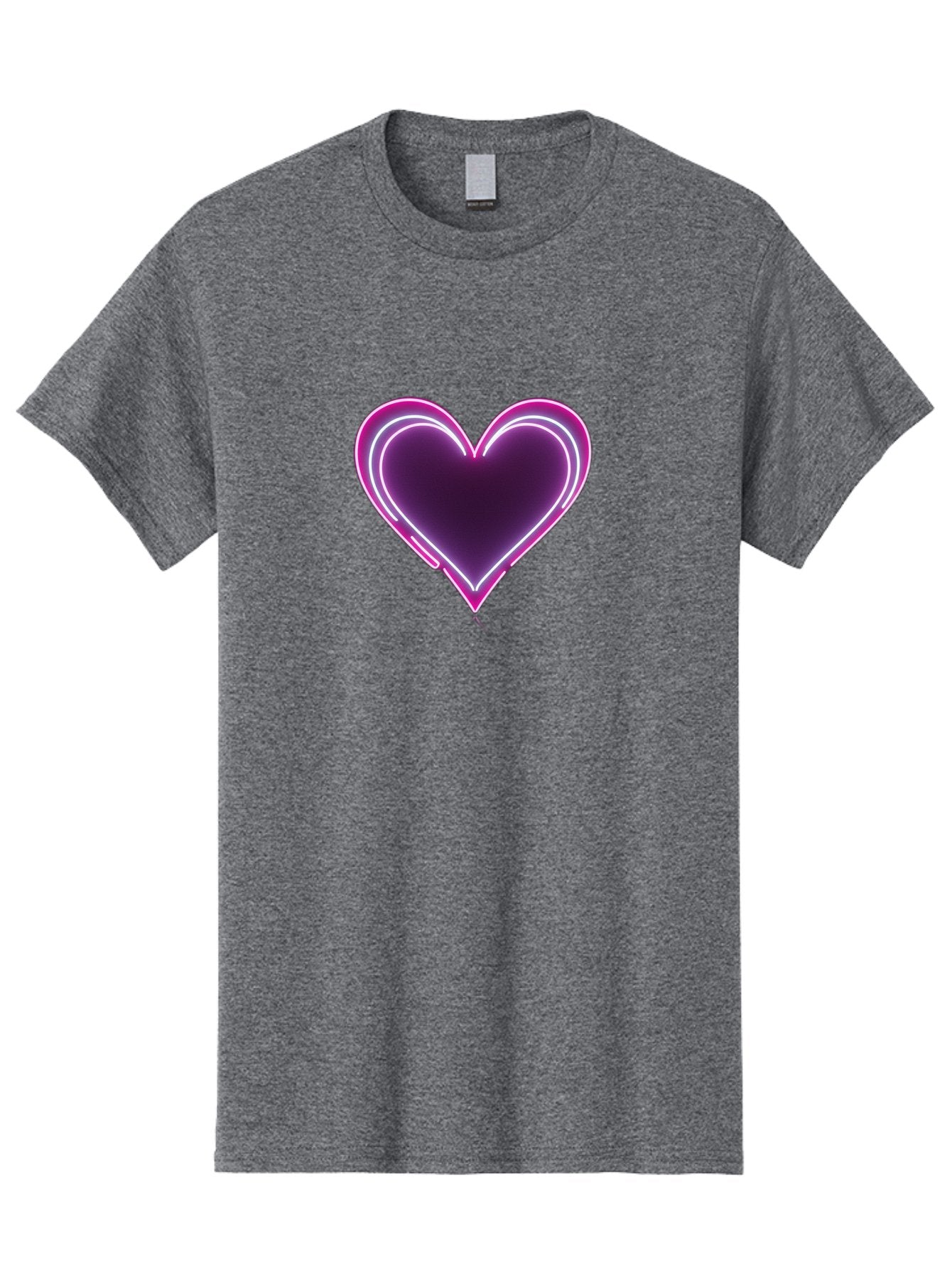 Purple-Heart-Balloon Men'S Graphic Tee, 100% Cotton, Comfortable Casual Summer Wear, Machine Washable, Heart-Shaped Balloon, Purple Balloon, Heart Design, Glowing Heart, Neon Heart, Festive Decoration, Party Decoration, Love Symbol, Bac358 8