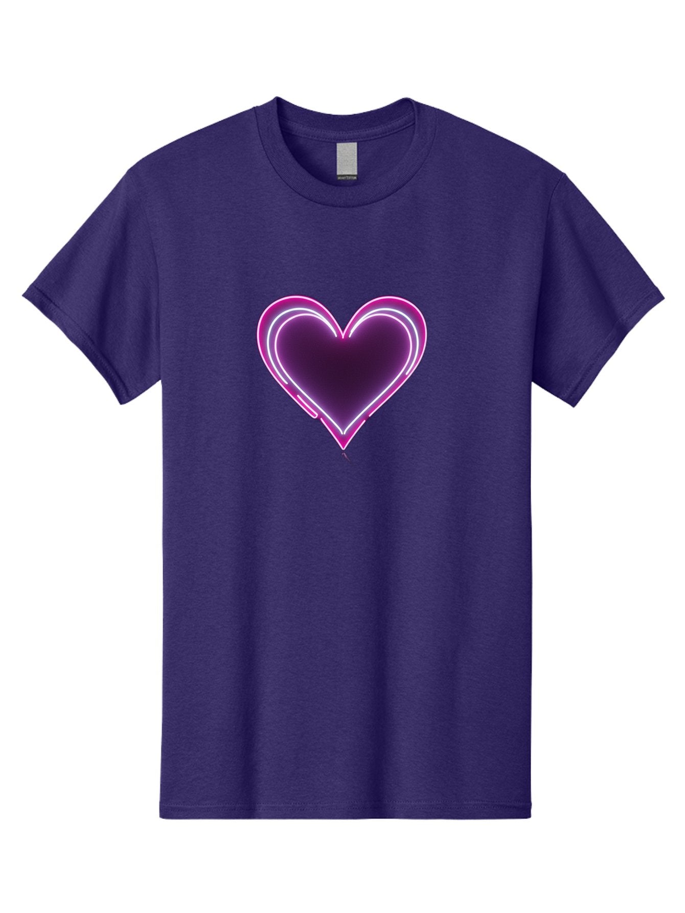 Purple-Heart-Balloon Men'S Graphic Tee, 100% Cotton, Comfortable Casual Summer Wear, Machine Washable, Heart-Shaped Balloon, Purple Balloon, Heart Design, Glowing Heart, Neon Heart, Festive Decoration, Party Decoration, Love Symbol, Bac358