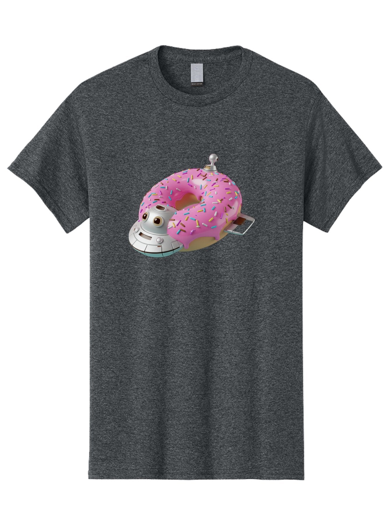 R2D2-Donut Men'S Graphic Tee, 100% Cotton, Comfortable Casual Summer Wear, Machine Washable, Pink Frosted Donut, Rainbow Sprinkles, R2D2 Robot, Star Wars Character, Sweet Treats, Whimsical Design, Playful Illustration, Colorful Dessert, Bac359 5