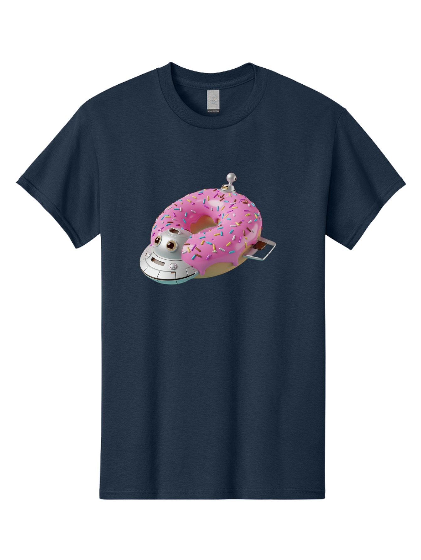 R2D2-Donut Men'S Graphic Tee, 100% Cotton, Comfortable Casual Summer Wear, Machine Washable, Pink Frosted Donut, Rainbow Sprinkles, R2D2 Robot, Star Wars Character, Sweet Treats, Whimsical Design, Playful Illustration, Colorful Dessert, Bac359 13