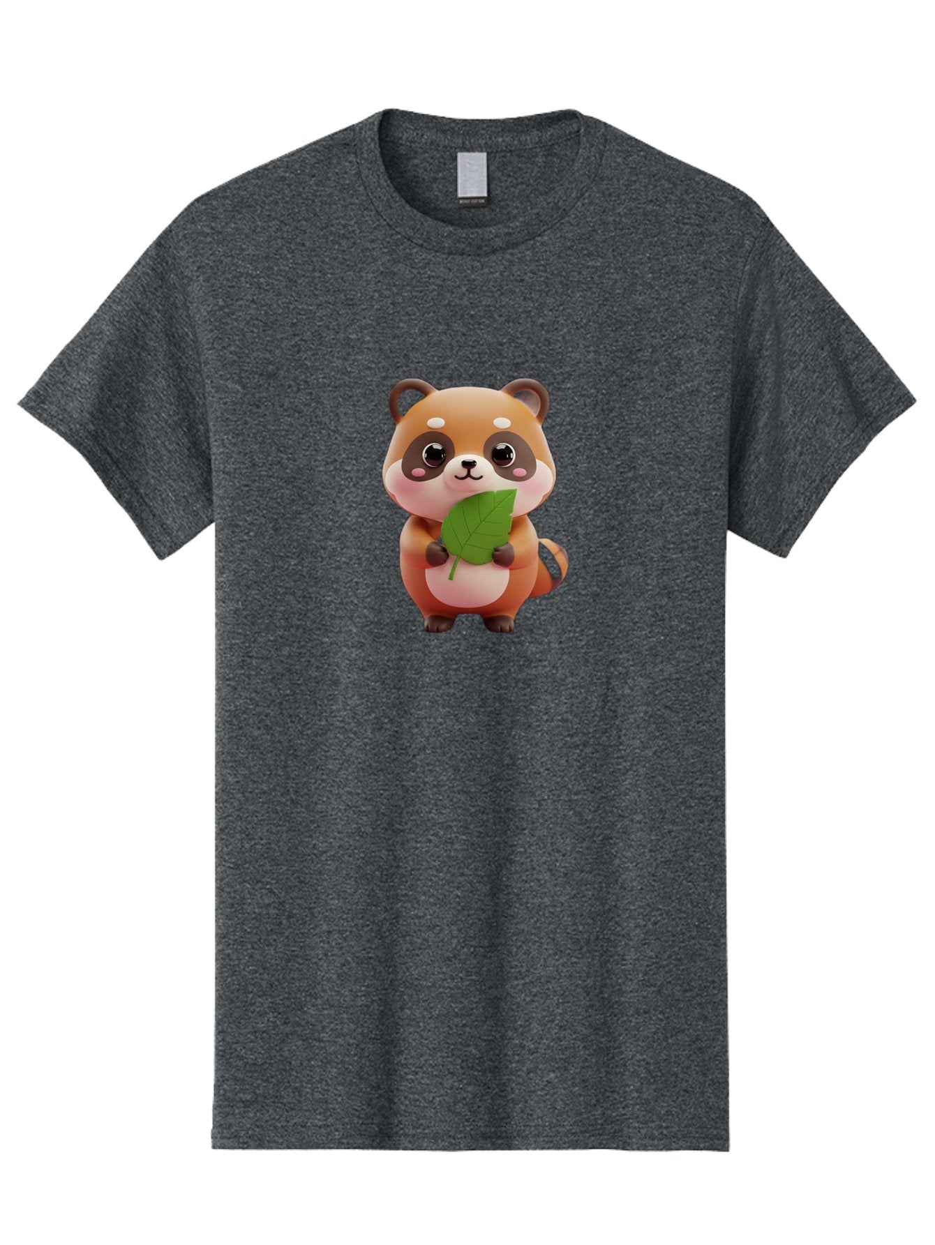 Red-Panda Men'S Graphic Tee, 100% Cotton, Comfortable Casual Summer Wear, Machine Washable, Cute Cartoon Red Panda, Kawaii Animal, Adorable Creature, Holding A Leaf, Cartoon Character, Red Panda Illustration, Kawaii Art, Digital Illustration, Bac364 13