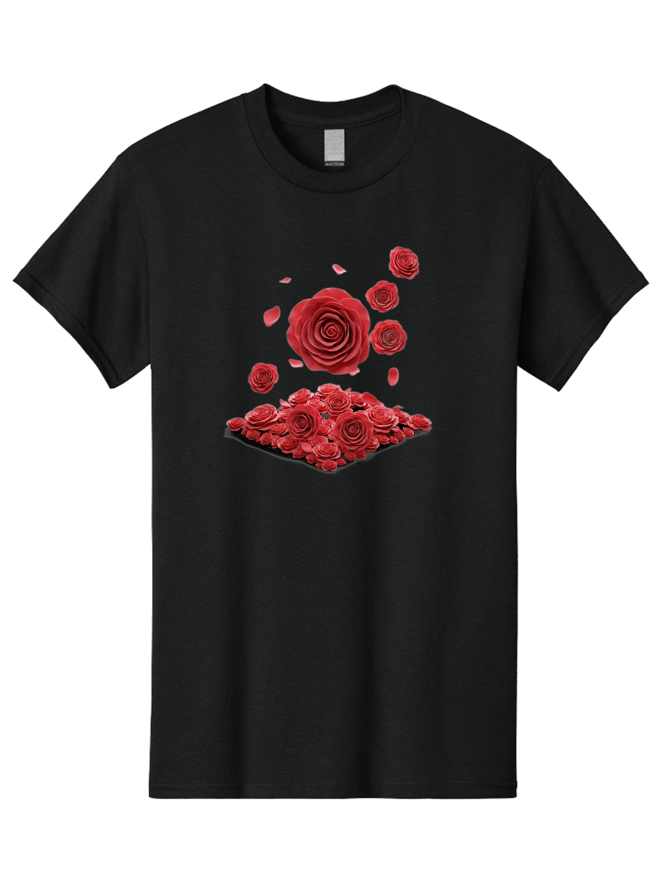 Red-Roses-1 Men'S Graphic Tee, 100% Cotton, Comfortable Casual Summer Wear, Machine Washable, Red Roses, Falling Flowers, Floral Arrangement, Rose Petals, Romantic Gesture, Love Symbol, Beautiful Blooms, Flower Power Bac365 12
