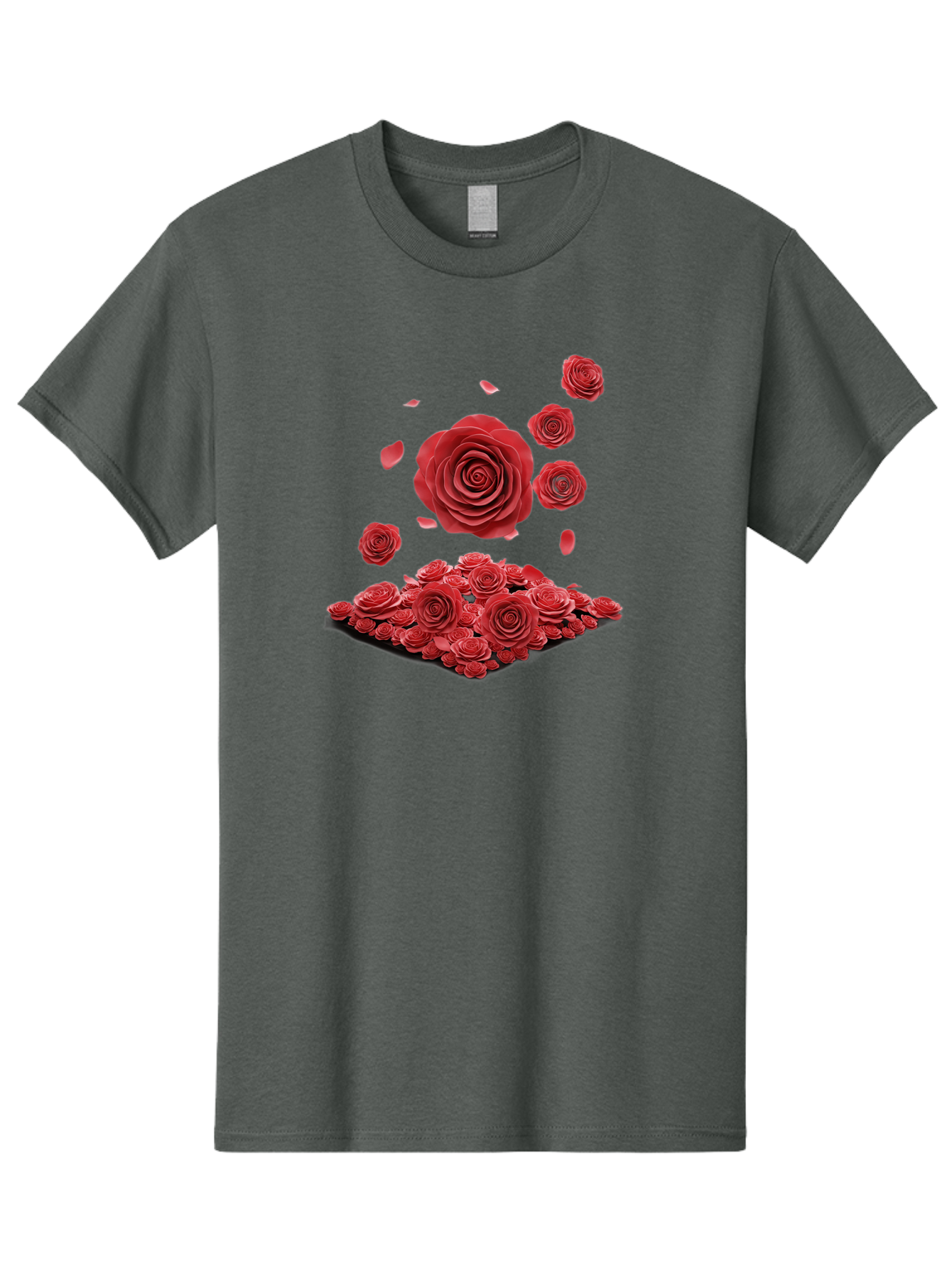 Red-Roses-1 Men'S Graphic Tee, 100% Cotton, Comfortable Casual Summer Wear, Machine Washable, Red Roses, Falling Flowers, Floral Arrangement, Rose Petals, Romantic Gesture, Love Symbol, Beautiful Blooms, Flower Power Bac365 7