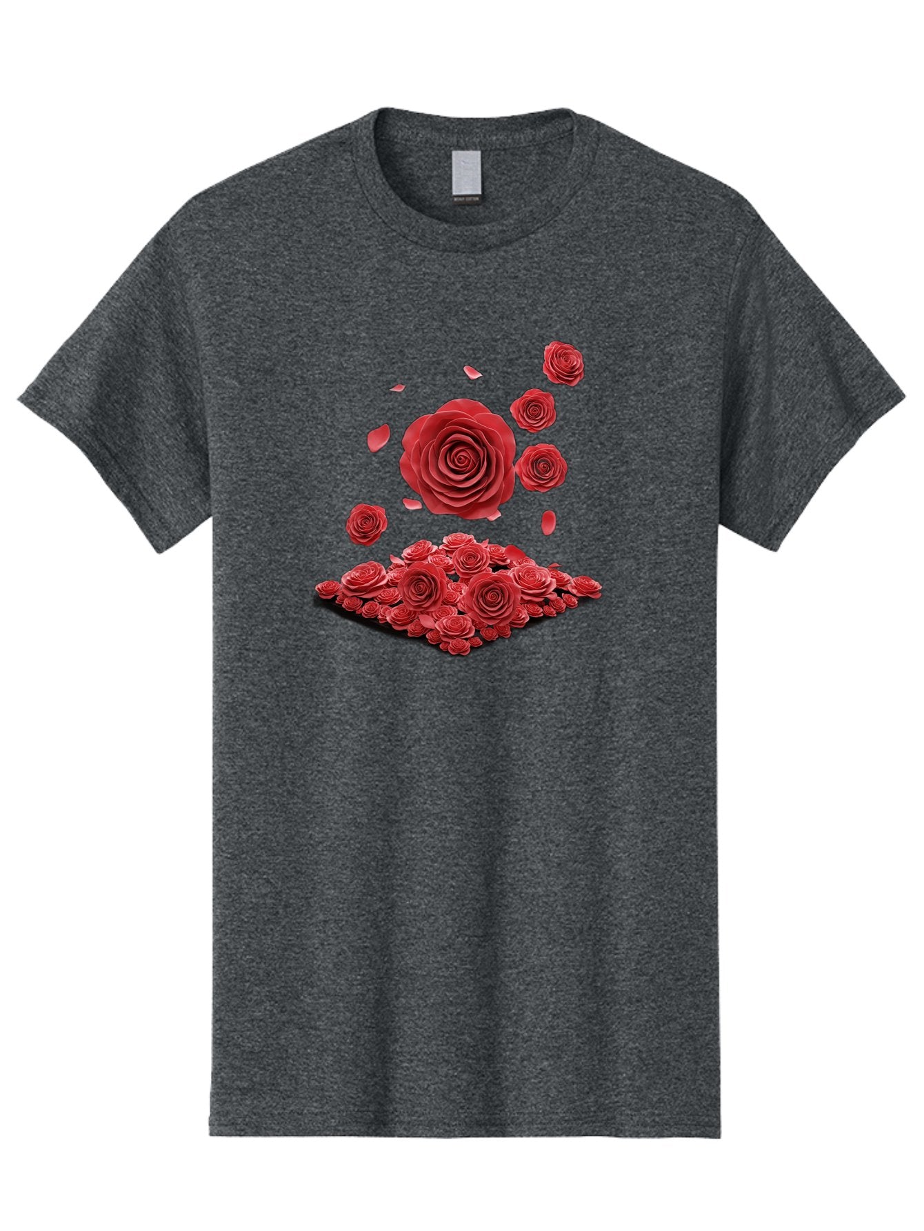 Red-Roses-1 Men'S Graphic Tee, 100% Cotton, Comfortable Casual Summer Wear, Machine Washable, Red Roses, Falling Flowers, Floral Arrangement, Rose Petals, Romantic Gesture, Love Symbol, Beautiful Blooms, Flower Power Bac365 14