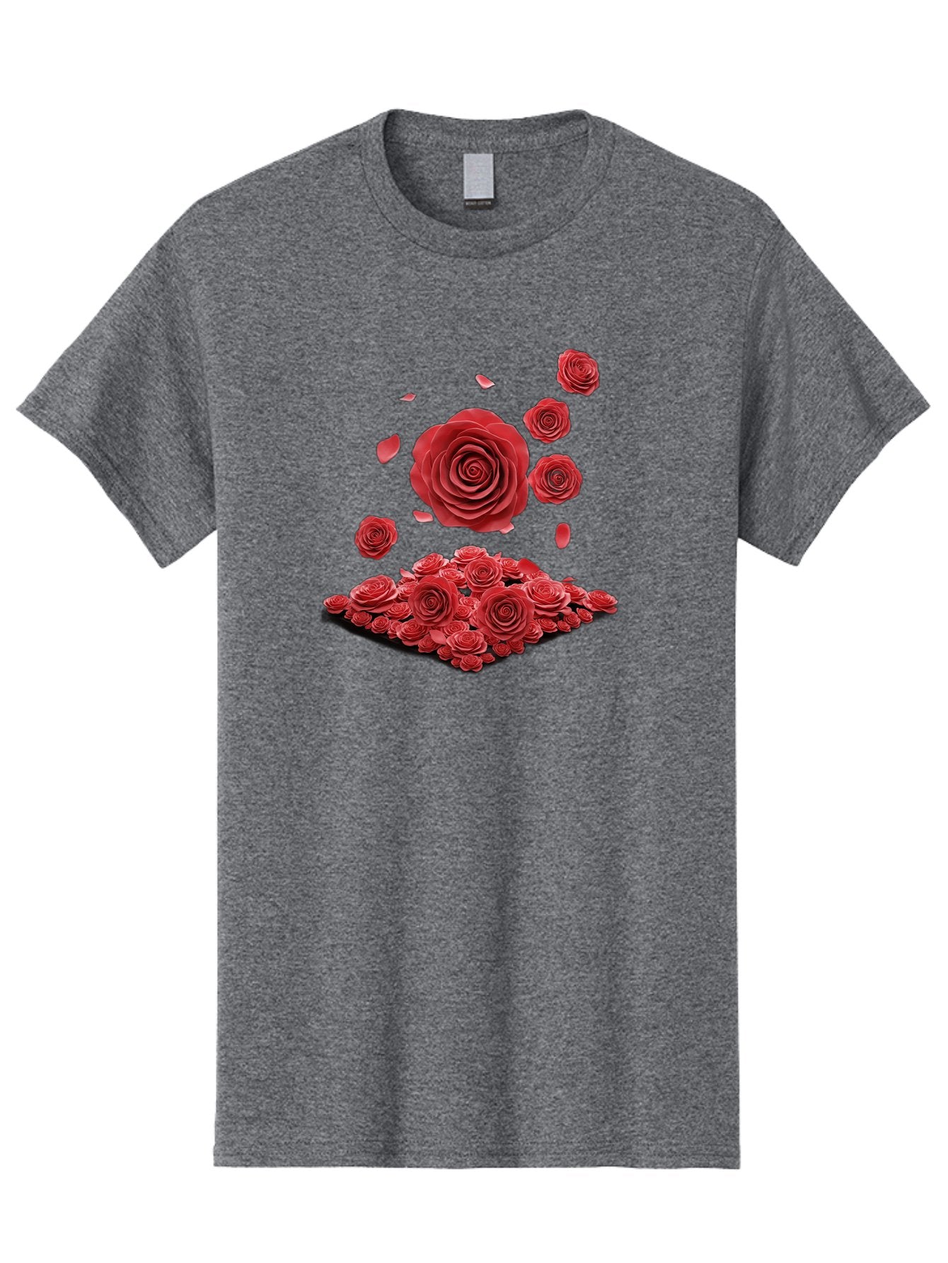 Red-Roses-1 Men'S Graphic Tee, 100% Cotton, Comfortable Casual Summer Wear, Machine Washable, Red Roses, Falling Flowers, Floral Arrangement, Rose Petals, Romantic Gesture, Love Symbol, Beautiful Blooms, Flower Power Bac365 10
