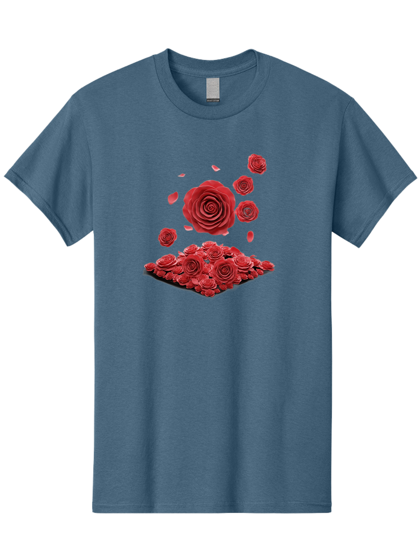 Red-Roses-1 Men'S Graphic Tee, 100% Cotton, Comfortable Casual Summer Wear, Machine Washable, Red Roses, Falling Flowers, Floral Arrangement, Rose Petals, Romantic Gesture, Love Symbol, Beautiful Blooms, Flower Power Bac365 9