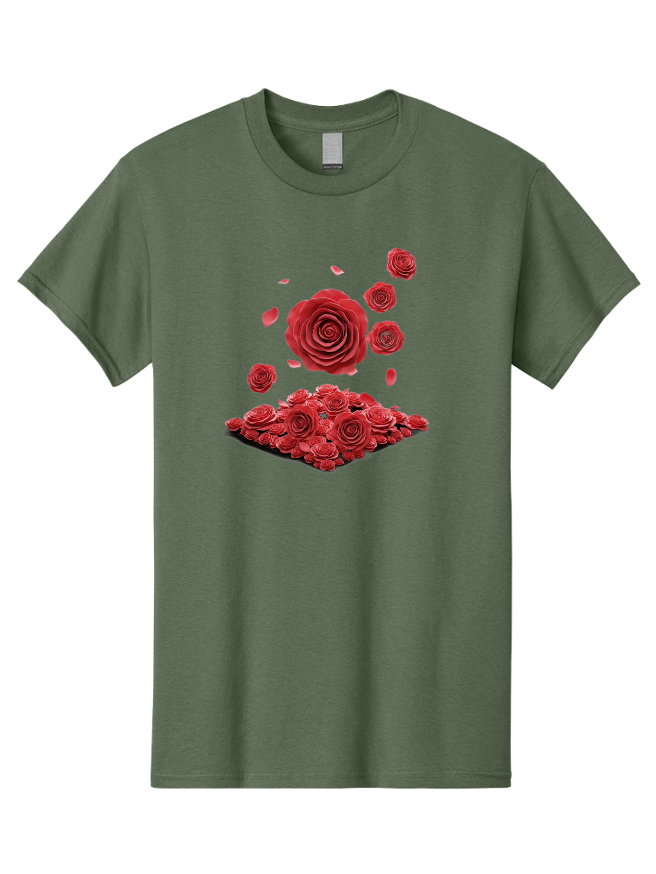 Red-Roses-1 Men'S Graphic Tee, 100% Cotton, Comfortable Casual Summer Wear, Machine Washable, Red Roses, Falling Flowers, Floral Arrangement, Rose Petals, Romantic Gesture, Love Symbol, Beautiful Blooms, Flower Power Bac365 8