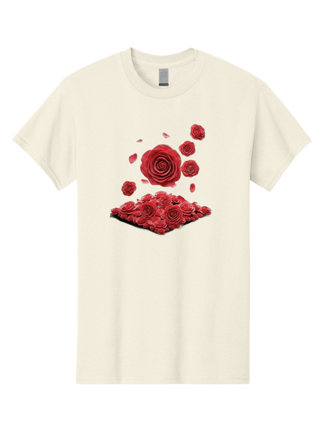 Red-Roses-1 Men'S Graphic Tee, 100% Cotton, Comfortable Casual Summer Wear, Machine Washable, Red Roses, Falling Flowers, Floral Arrangement, Rose Petals, Romantic Gesture, Love Symbol, Beautiful Blooms, Flower Power Bac365 9