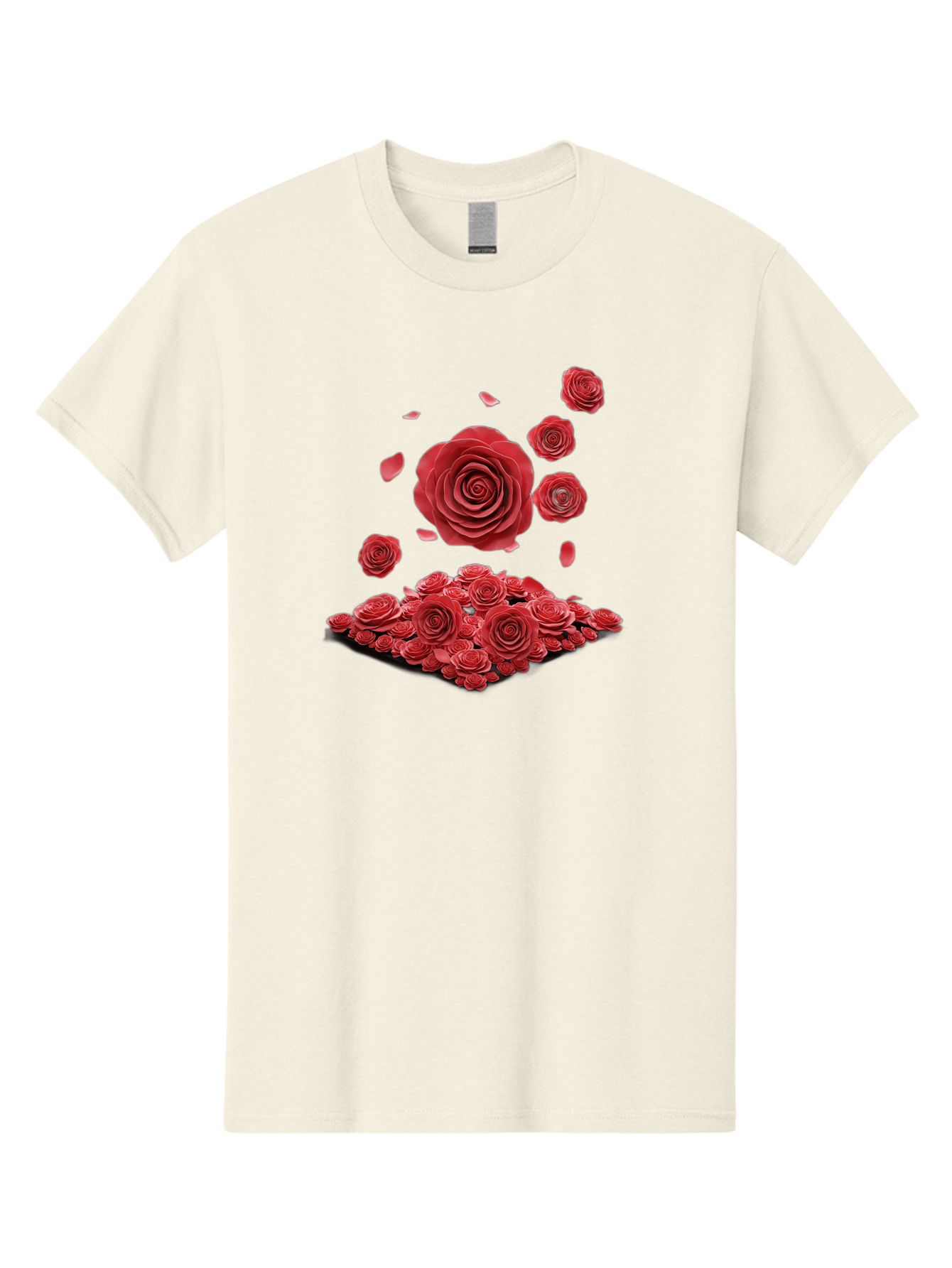 Red-Roses-1 Men'S Graphic Tee, 100% Cotton, Comfortable Casual Summer Wear, Machine Washable, Red Roses, Falling Flowers, Floral Arrangement, Rose Petals, Romantic Gesture, Love Symbol, Beautiful Blooms, Flower Power Bac365 5