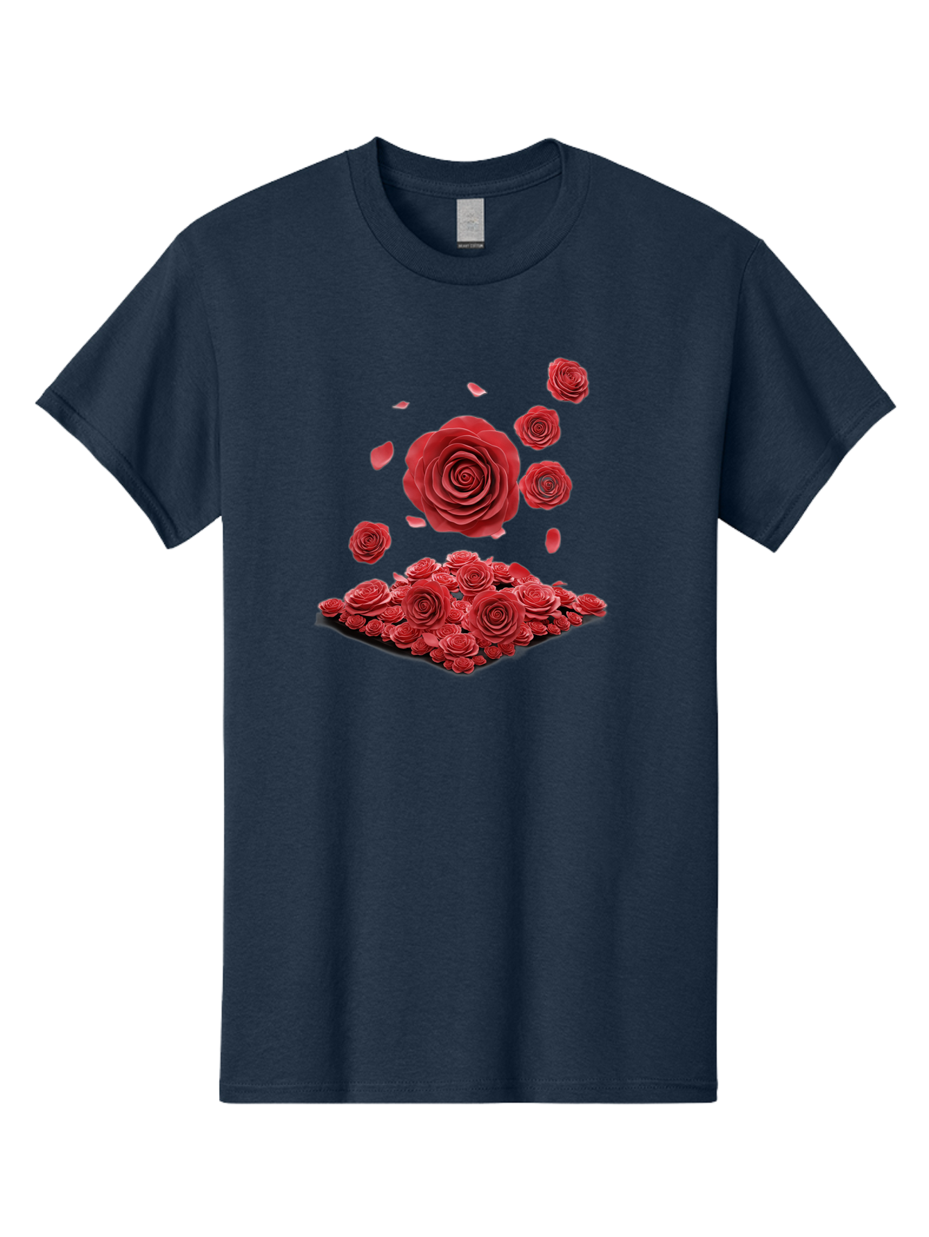 Red-Roses-1 Men'S Graphic Tee, 100% Cotton, Comfortable Casual Summer Wear, Machine Washable, Red Roses, Falling Flowers, Floral Arrangement, Rose Petals, Romantic Gesture, Love Symbol, Beautiful Blooms, Flower Power Bac365 10