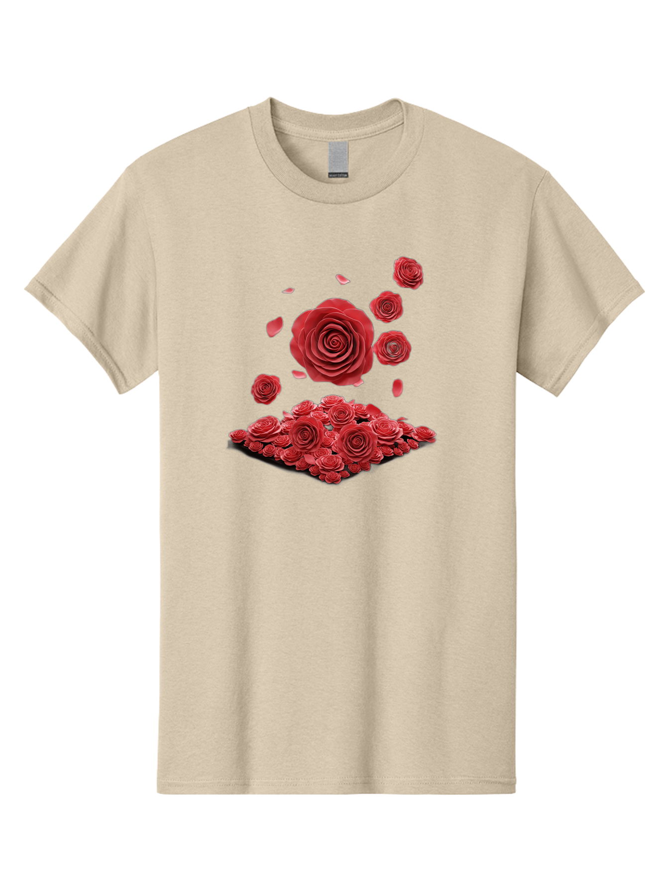 Red-Roses-1 Men'S Graphic Tee, 100% Cotton, Comfortable Casual Summer Wear, Machine Washable, Red Roses, Falling Flowers, Floral Arrangement, Rose Petals, Romantic Gesture, Love Symbol, Beautiful Blooms, Flower Power Bac365 11