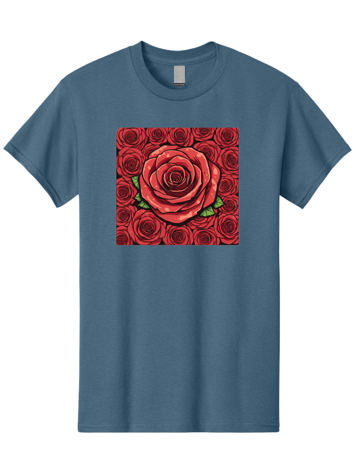 Red-Roses Men'S Graphic Tee, 100% Cotton, Comfortable Casual Summer Wear, Machine Washable, Red Roses, Floral Pattern, Love Symbol, Romance, Beauty, Flowers, Vibrant Petals, Green Leaves, Pop Art Design, Bold Graphics Bac366 14