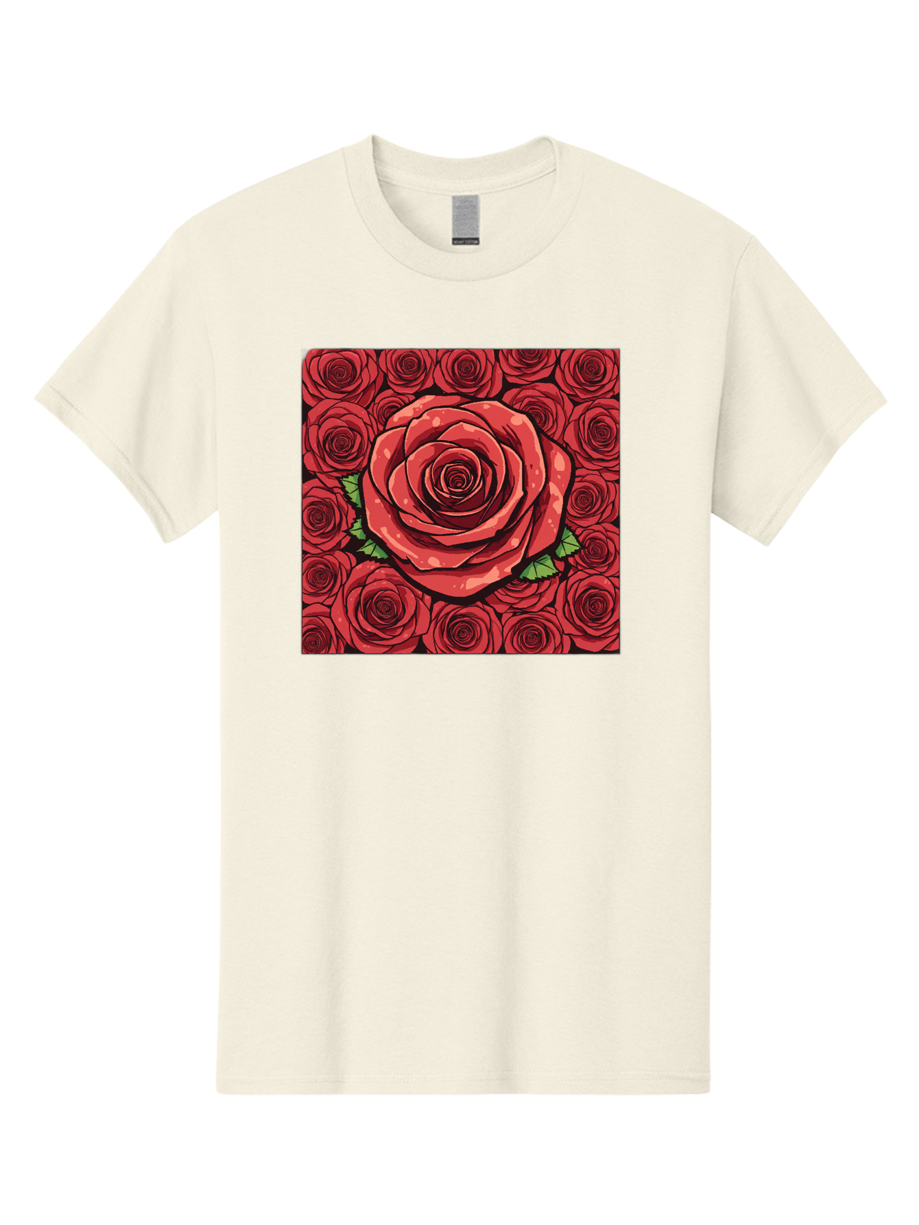 Red-Roses Men'S Graphic Tee, 100% Cotton, Comfortable Casual Summer Wear, Machine Washable, Red Roses, Floral Pattern, Love Symbol, Romance, Beauty, Flowers, Vibrant Petals, Green Leaves, Pop Art Design, Bold Graphics Bac366 11