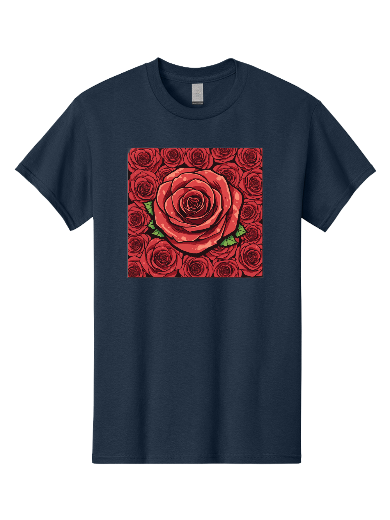 Red-Roses Men'S Graphic Tee, 100% Cotton, Comfortable Casual Summer Wear, Machine Washable, Red Roses, Floral Pattern, Love Symbol, Romance, Beauty, Flowers, Vibrant Petals, Green Leaves, Pop Art Design, Bold Graphics Bac366 10