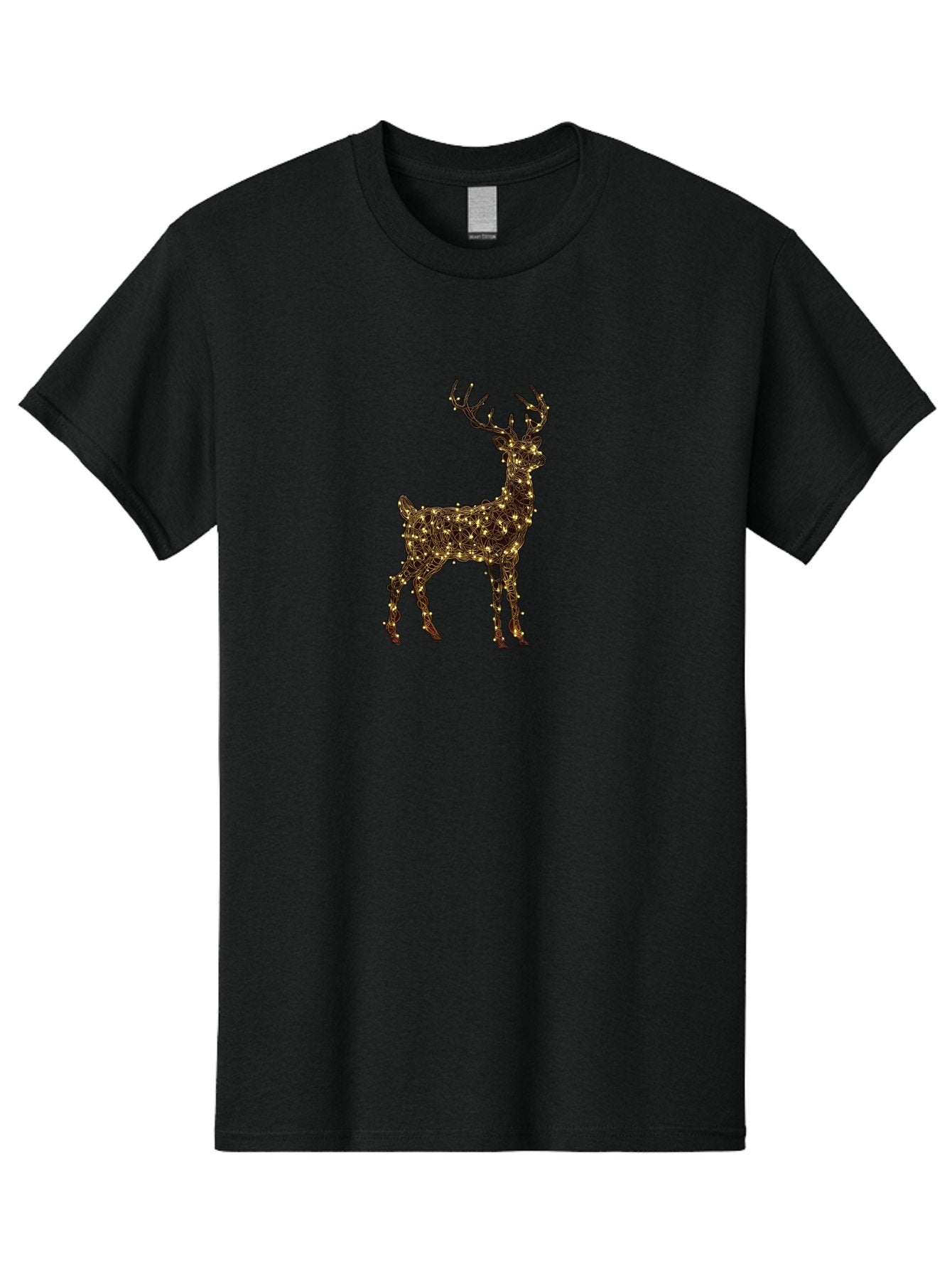 Reindeer Men'S Graphic Tee, 100% Cotton, Comfortable Casual Summer Wear, Machine Washable, Reindeer Decoration, Christmas Lights, Festive Decor, Holiday Display, Illuminated Reindeer, Christmas Reindeer, Winter Wonderland, Seasonal Decoration, Bac370 11