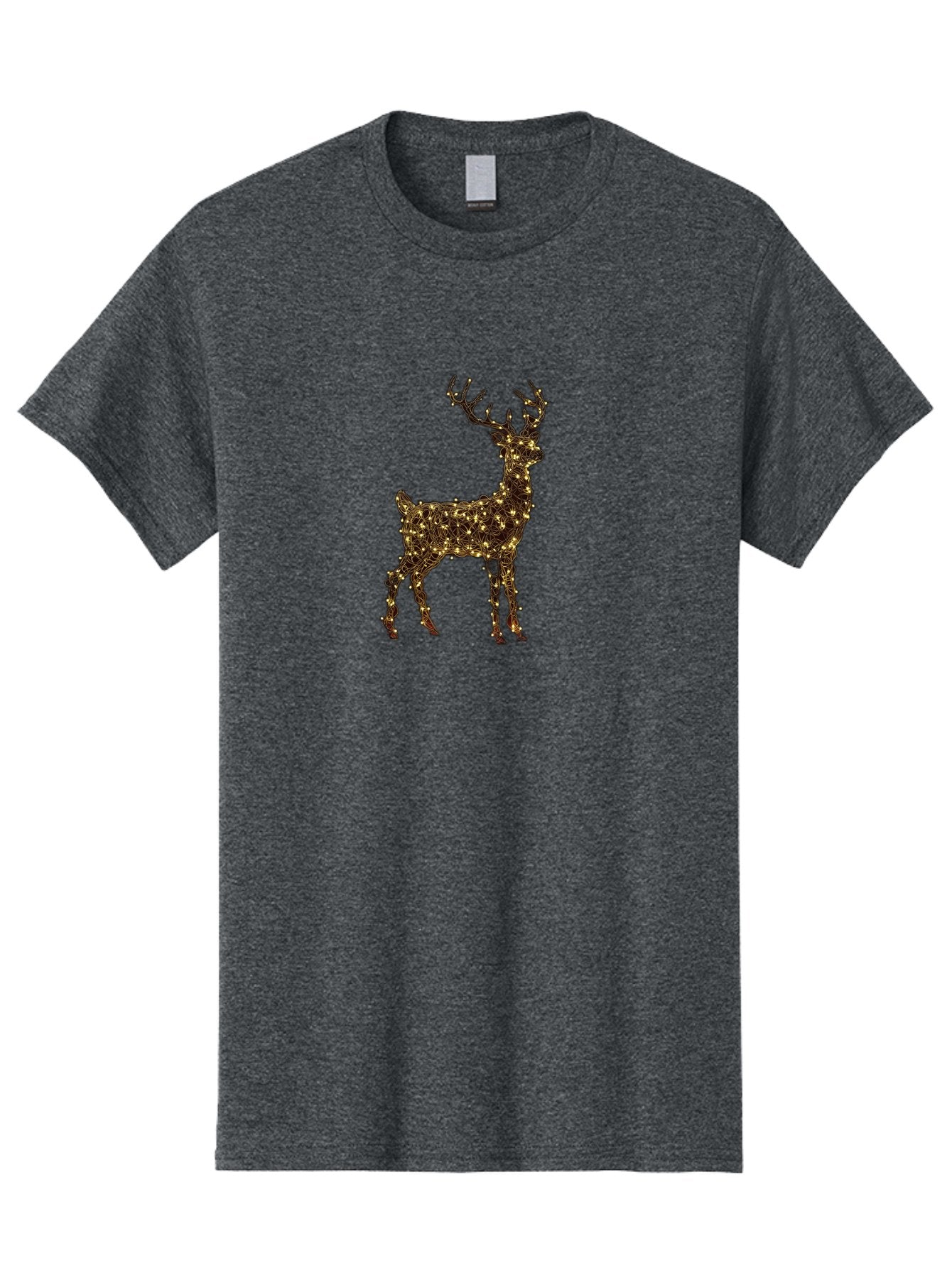 Reindeer Men'S Graphic Tee, 100% Cotton, Comfortable Casual Summer Wear, Machine Washable, Reindeer Decoration, Christmas Lights, Festive Decor, Holiday Display, Illuminated Reindeer, Christmas Reindeer, Winter Wonderland, Seasonal Decoration, Bac370 8