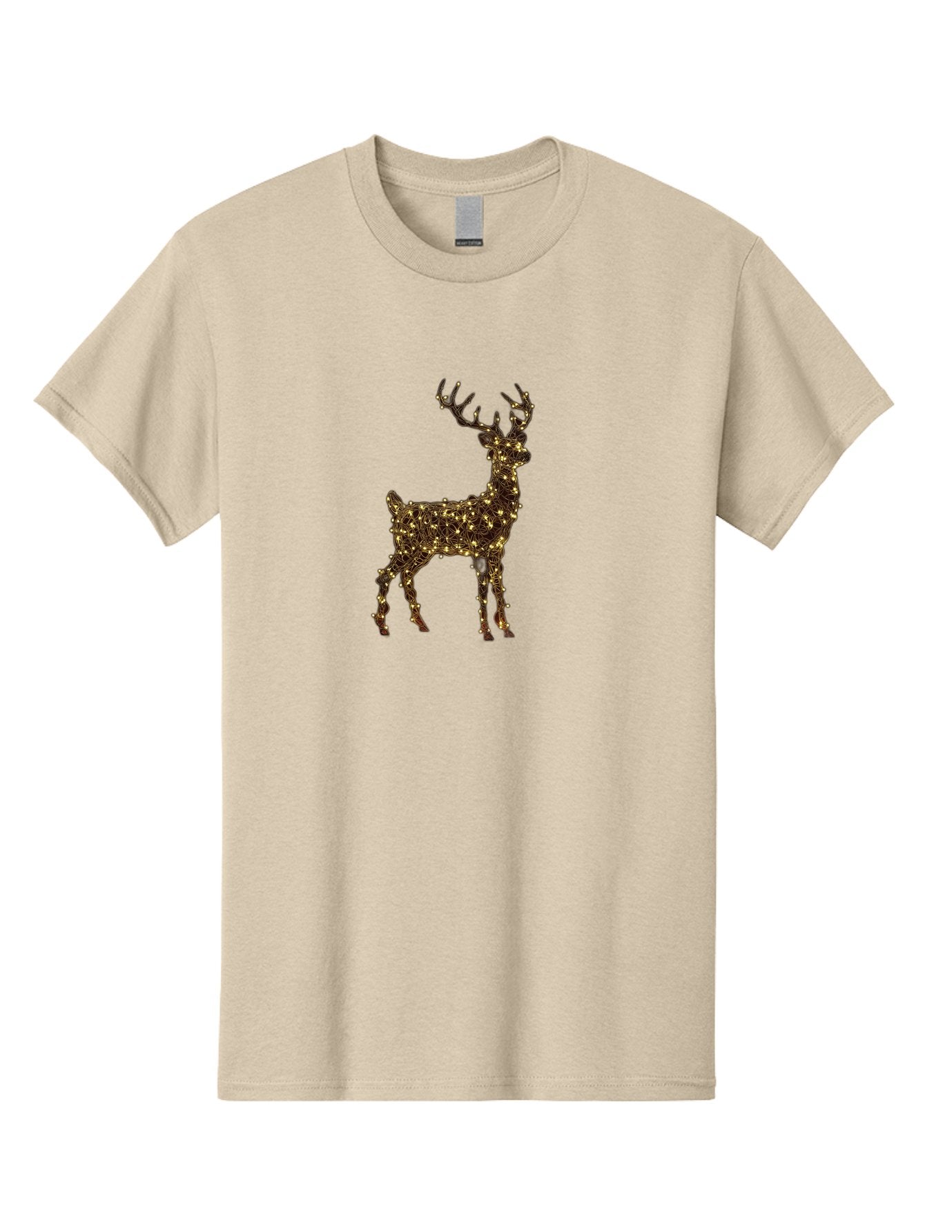 Reindeer Men'S Graphic Tee, 100% Cotton, Comfortable Casual Summer Wear, Machine Washable, Reindeer Decoration, Christmas Lights, Festive Decor, Holiday Display, Illuminated Reindeer, Christmas Reindeer, Winter Wonderland, Seasonal Decoration, Bac370 10
