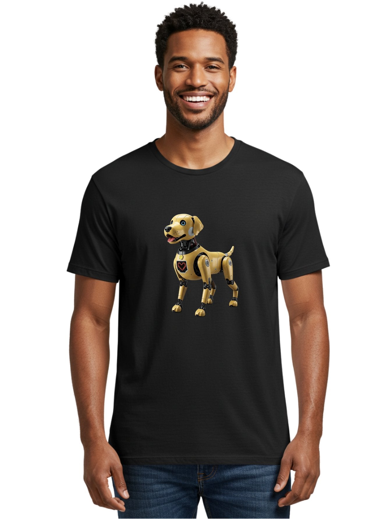 Robot-Dog Men'S Graphic Tee, 100% Cotton, Comfortable Casual Summer Wear, Machine Washable, Robotic Dog, Futuristic Pet, Artificial Intelligence, Cybernetic Canine, Tech-Savvy Companion, Mechanical Limbs, Robotic Joints, High-Tech Gadget, Bac373 30