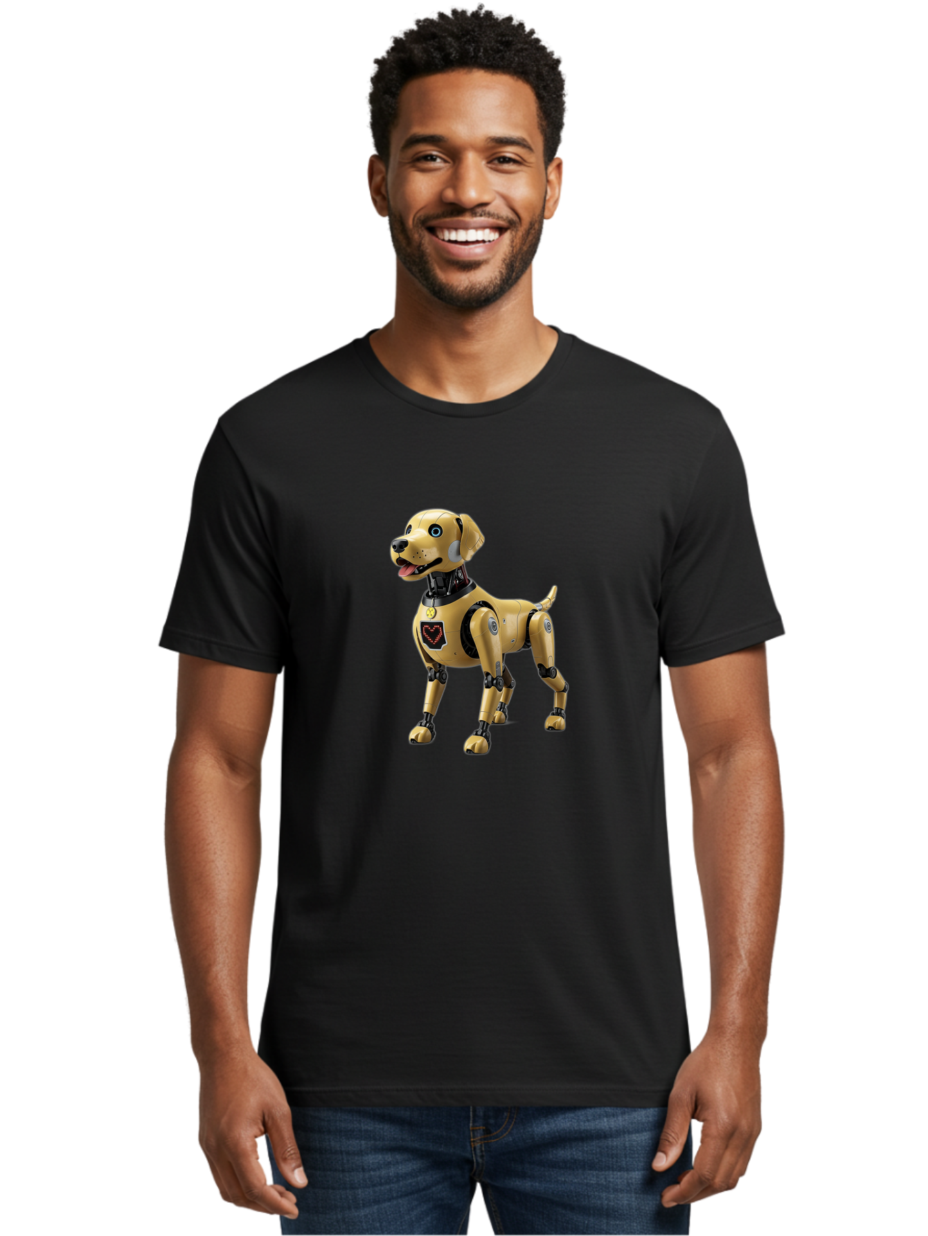 Robot-Dog Men'S Graphic Tee, 100% Cotton, Comfortable Casual Summer Wear, Machine Washable, Robotic Dog, Futuristic Pet, Artificial Intelligence, Cybernetic Canine, Tech-Savvy Companion, Mechanical Limbs, Robotic Joints, High-Tech Gadget, Bac373 16