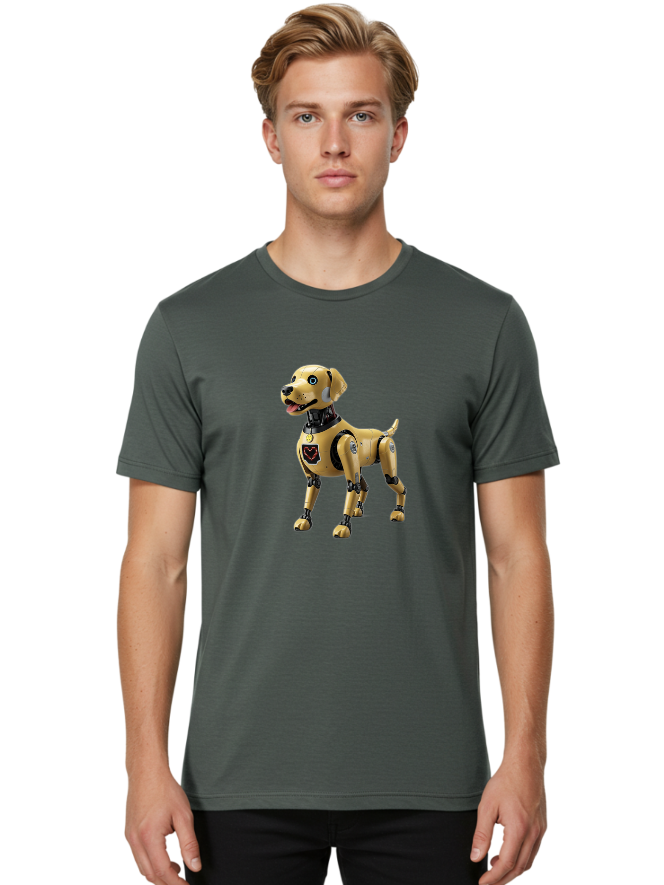 Robot-Dog Men'S Graphic Tee, 100% Cotton, Comfortable Casual Summer Wear, Machine Washable, Robotic Dog, Futuristic Pet, Artificial Intelligence, Cybernetic Canine, Tech-Savvy Companion, Mechanical Limbs, Robotic Joints, High-Tech Gadget, Bac373 19