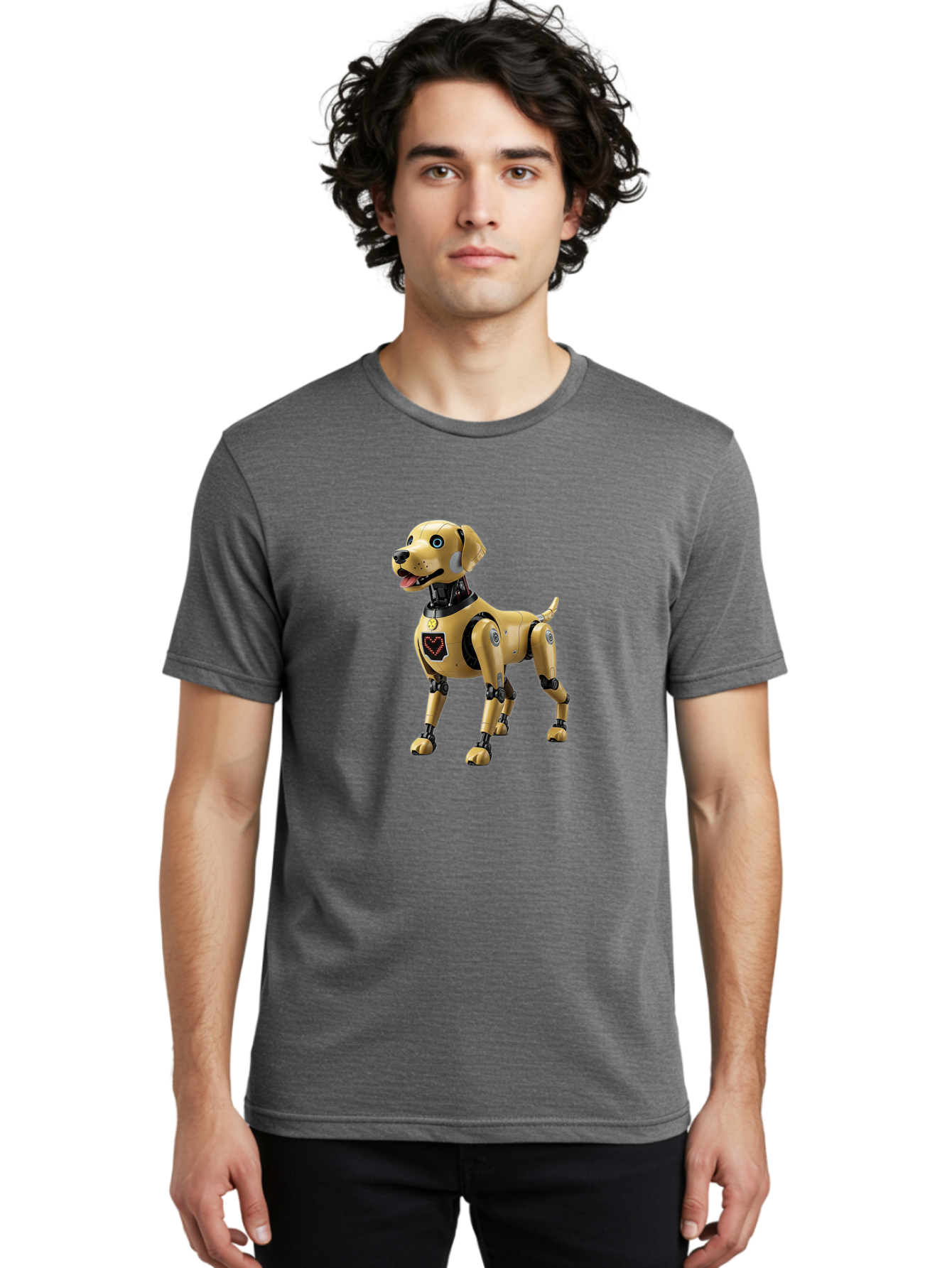 Robot-Dog Men'S Graphic Tee, 100% Cotton, Comfortable Casual Summer Wear, Machine Washable, Robotic Dog, Futuristic Pet, Artificial Intelligence, Cybernetic Canine, Tech-Savvy Companion, Mechanical Limbs, Robotic Joints, High-Tech Gadget, Bac373 17