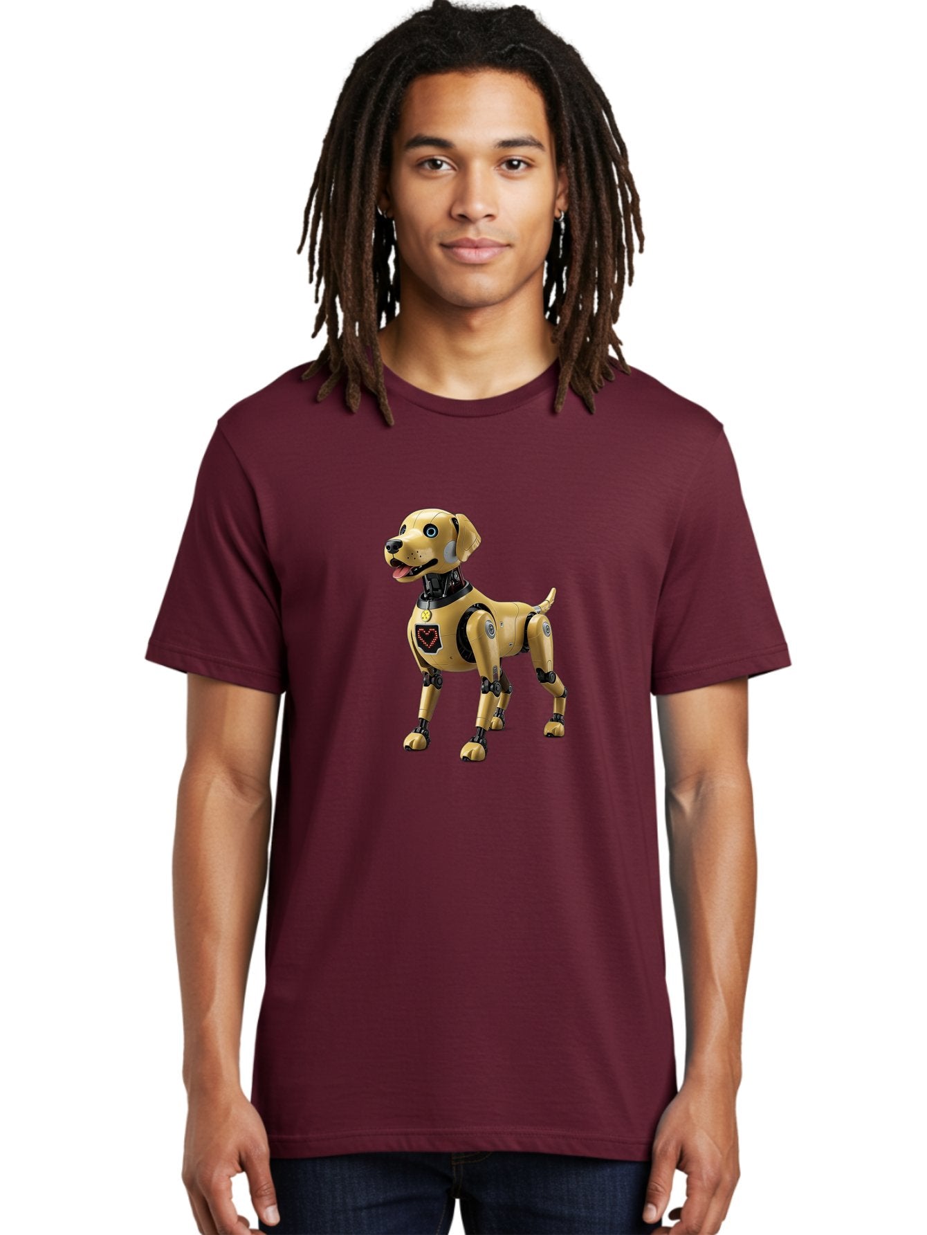 Robot-Dog Men'S Graphic Tee, 100% Cotton, Comfortable Casual Summer Wear, Machine Washable, Robotic Dog, Futuristic Pet, Artificial Intelligence, Cybernetic Canine, Tech-Savvy Companion, Mechanical Limbs, Robotic Joints, High-Tech Gadget, Bac373 19