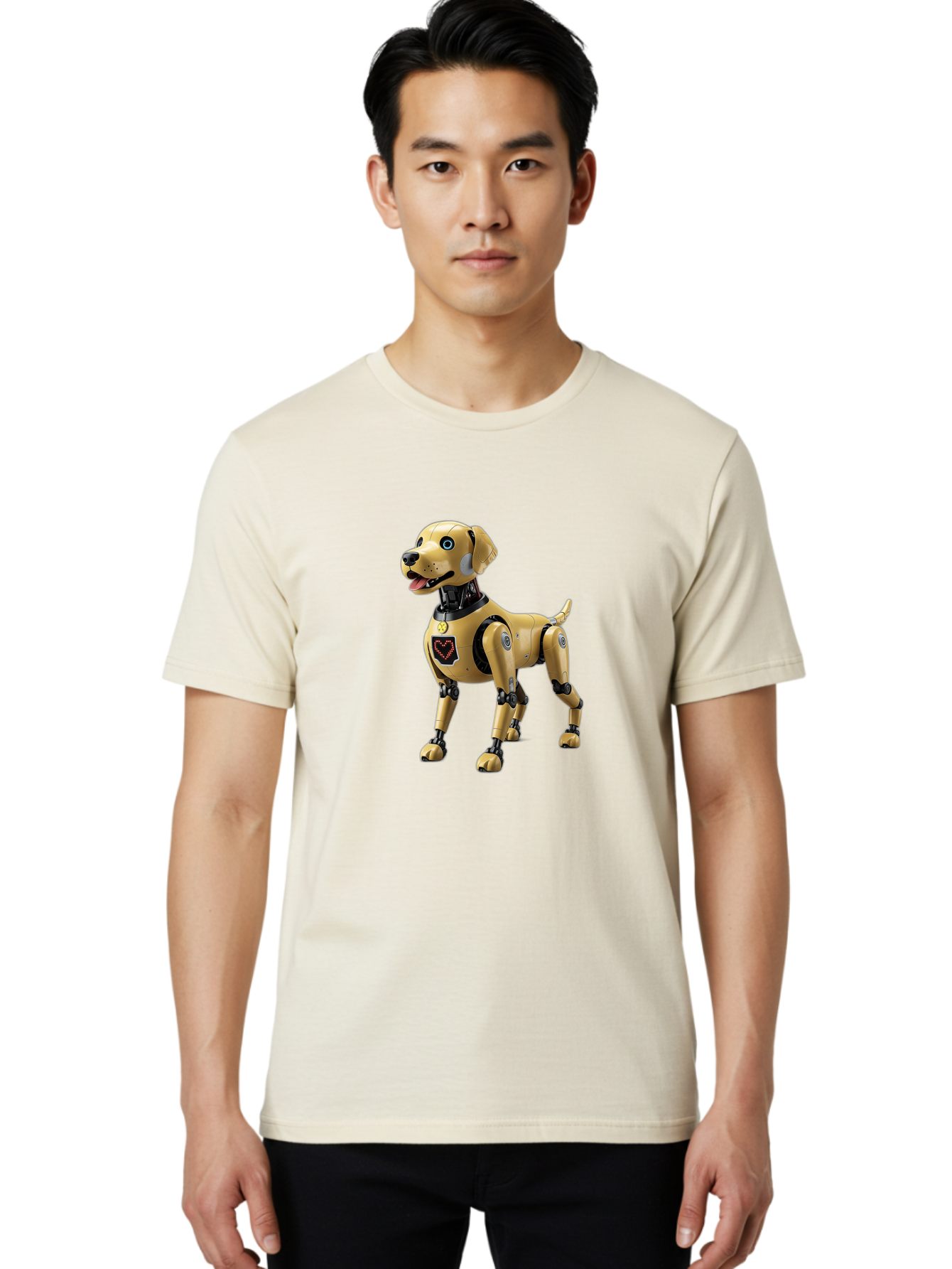 Robot-Dog Men'S Graphic Tee, 100% Cotton, Comfortable Casual Summer Wear, Machine Washable, Robotic Dog, Futuristic Pet, Artificial Intelligence, Cybernetic Canine, Tech-Savvy Companion, Mechanical Limbs, Robotic Joints, High-Tech Gadget, Bac373 28