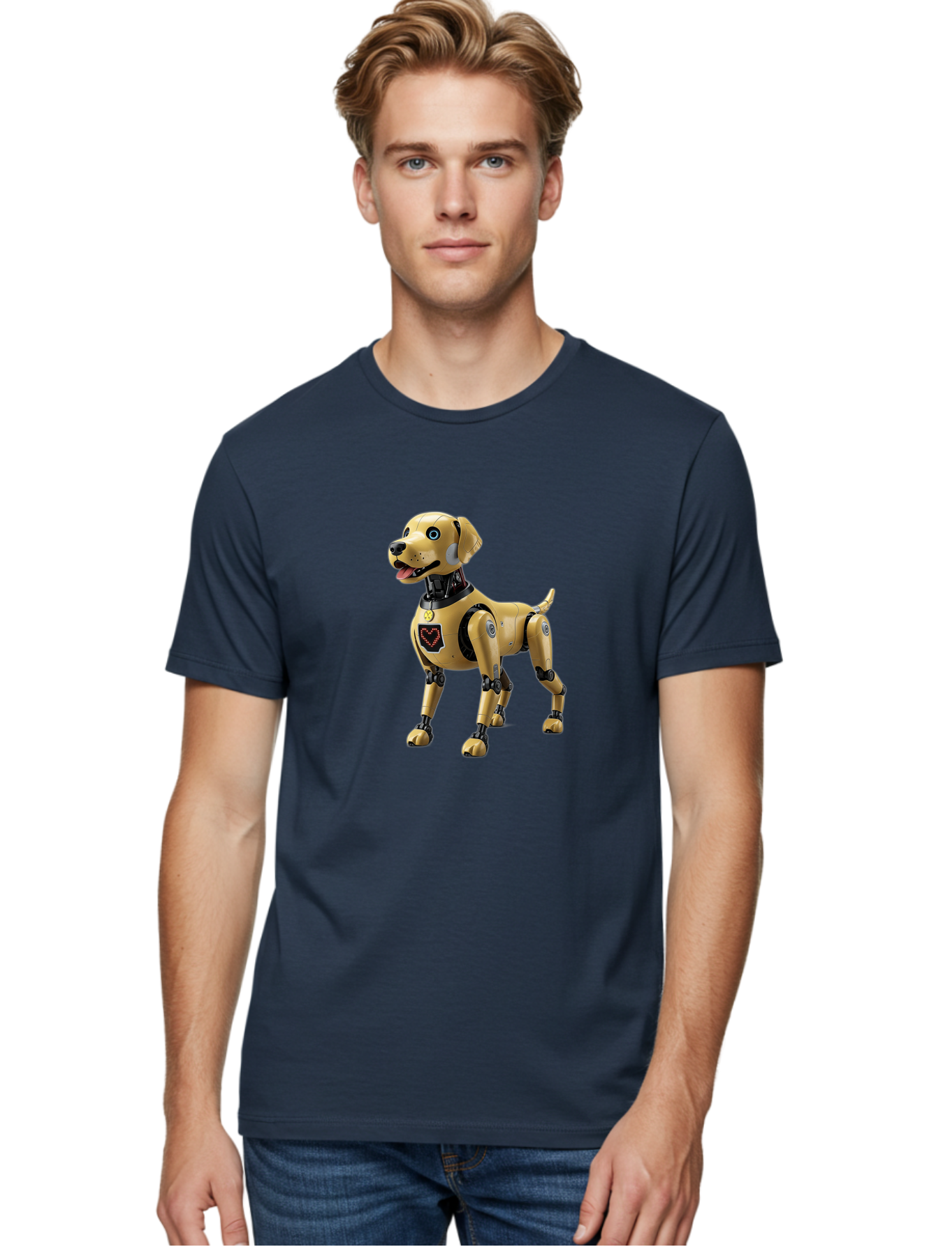 Robot-Dog Men'S Graphic Tee, 100% Cotton, Comfortable Casual Summer Wear, Machine Washable, Robotic Dog, Futuristic Pet, Artificial Intelligence, Cybernetic Canine, Tech-Savvy Companion, Mechanical Limbs, Robotic Joints, High-Tech Gadget, Bac373 18