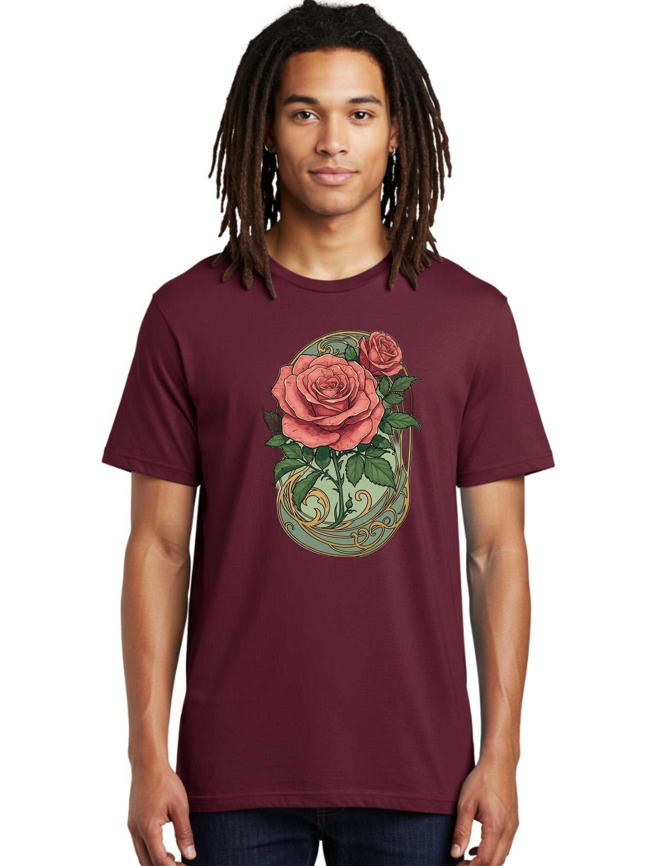 Roses-In-Vase Men'S Graphic Tee, 100% Cotton, Comfortable Casual Summer Wear, Machine Washable, Faberge Egg, Roses, Floral Arrangement, Ornate Design, Vintage Style, Decorative Art, Elegant Flowers, Luxury Decor, Beautiful Roses Bac380 21