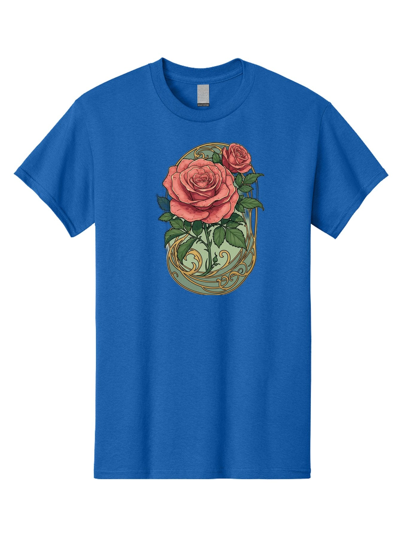 Roses-In-Vase Men'S Graphic Tee, 100% Cotton, Comfortable Casual Summer Wear, Machine Washable, Faberge Egg, Roses, Floral Arrangement, Ornate Design, Vintage Style, Decorative Art, Elegant Flowers, Luxury Decor, Beautiful Roses Bac380 4
