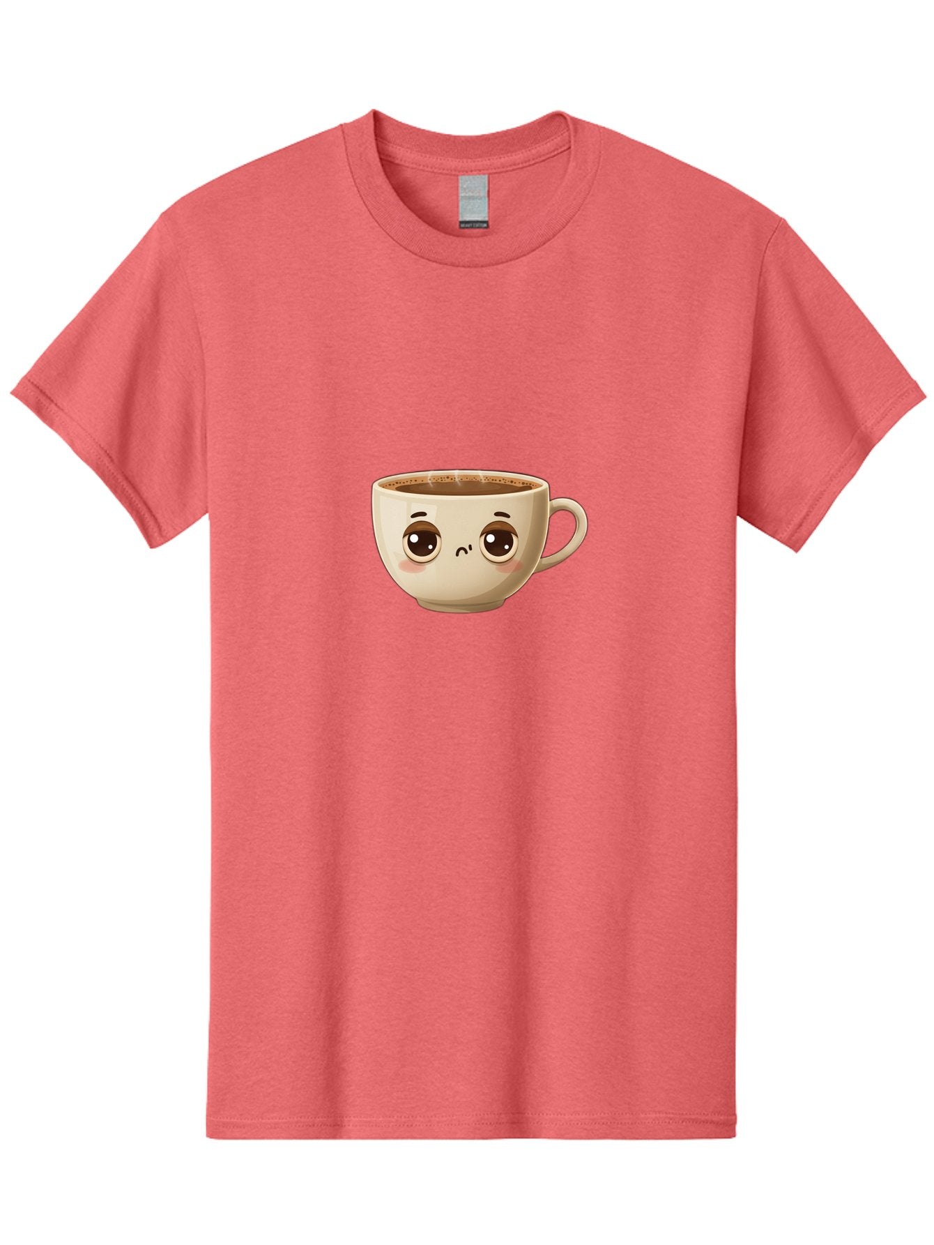 Sad-Coffee-Cup Men'S Graphic Tee, 100% Cotton, Comfortable Casual Summer Wear, Machine Washable, Cartoon Coffee Cup, Sad Face, Coffee Drink, Kawaii Character, Adorable Illustration, Coffee Break, Beverage Mug, Emotional Expression Bac381 6