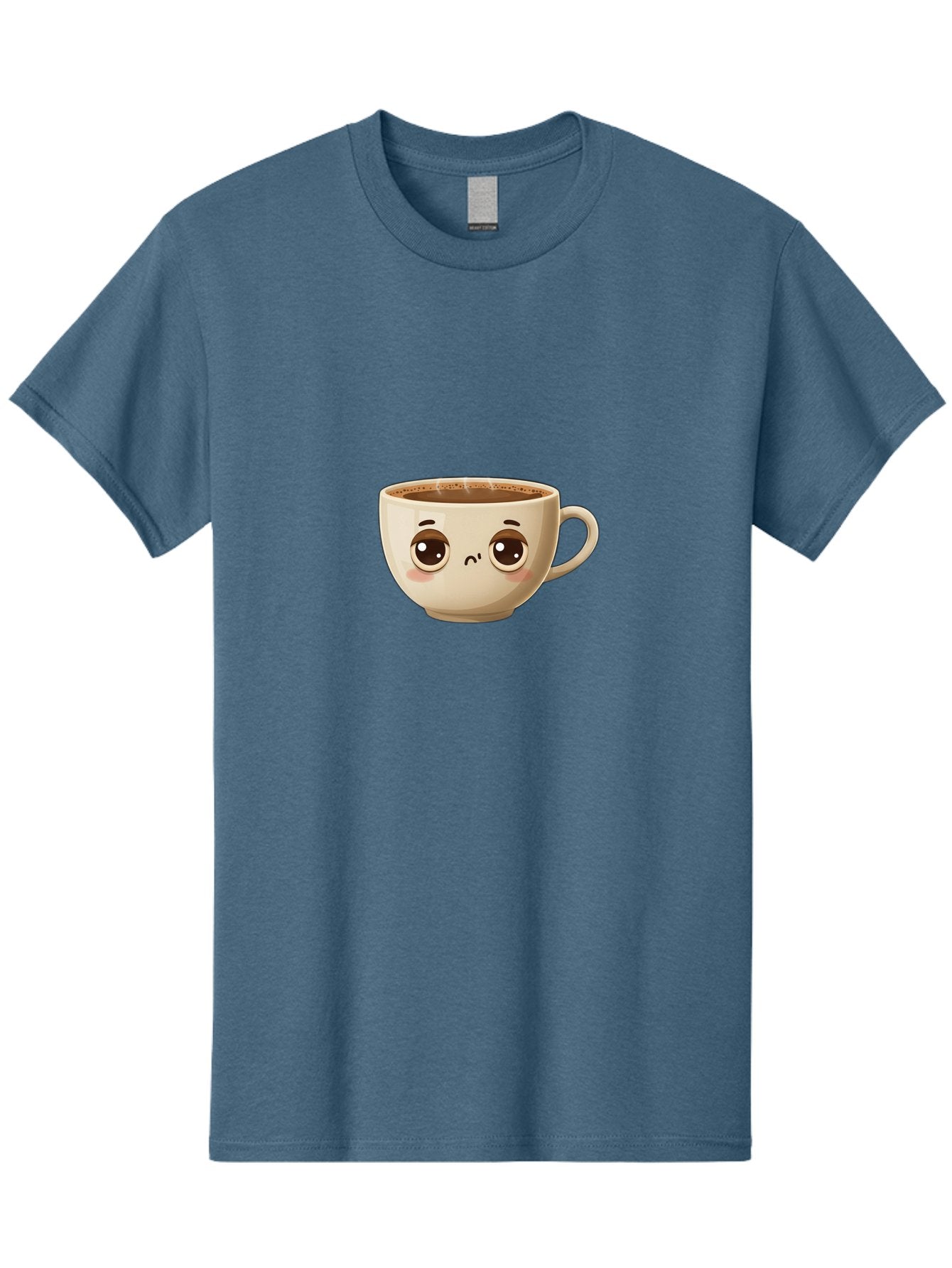 Sad-Coffee-Cup Men'S Graphic Tee, 100% Cotton, Comfortable Casual Summer Wear, Machine Washable, Cartoon Coffee Cup, Sad Face, Coffee Drink, Kawaii Character, Adorable Illustration, Coffee Break, Beverage Mug, Emotional Expression Bac381 12