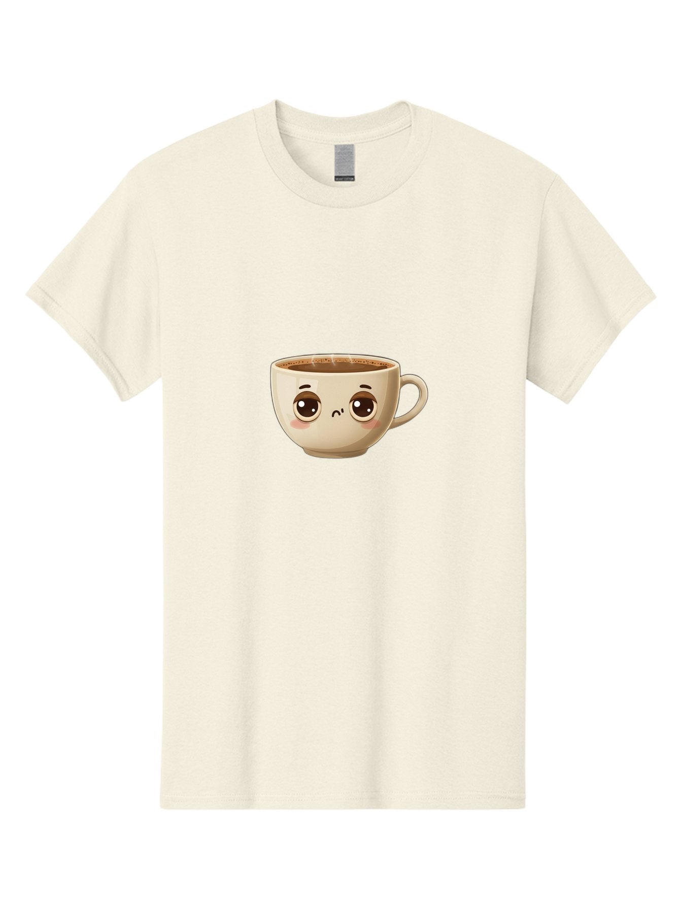Sad-Coffee-Cup Men'S Graphic Tee, 100% Cotton, Comfortable Casual Summer Wear, Machine Washable, Cartoon Coffee Cup, Sad Face, Coffee Drink, Kawaii Character, Adorable Illustration, Coffee Break, Beverage Mug, Emotional Expression Bac381 3