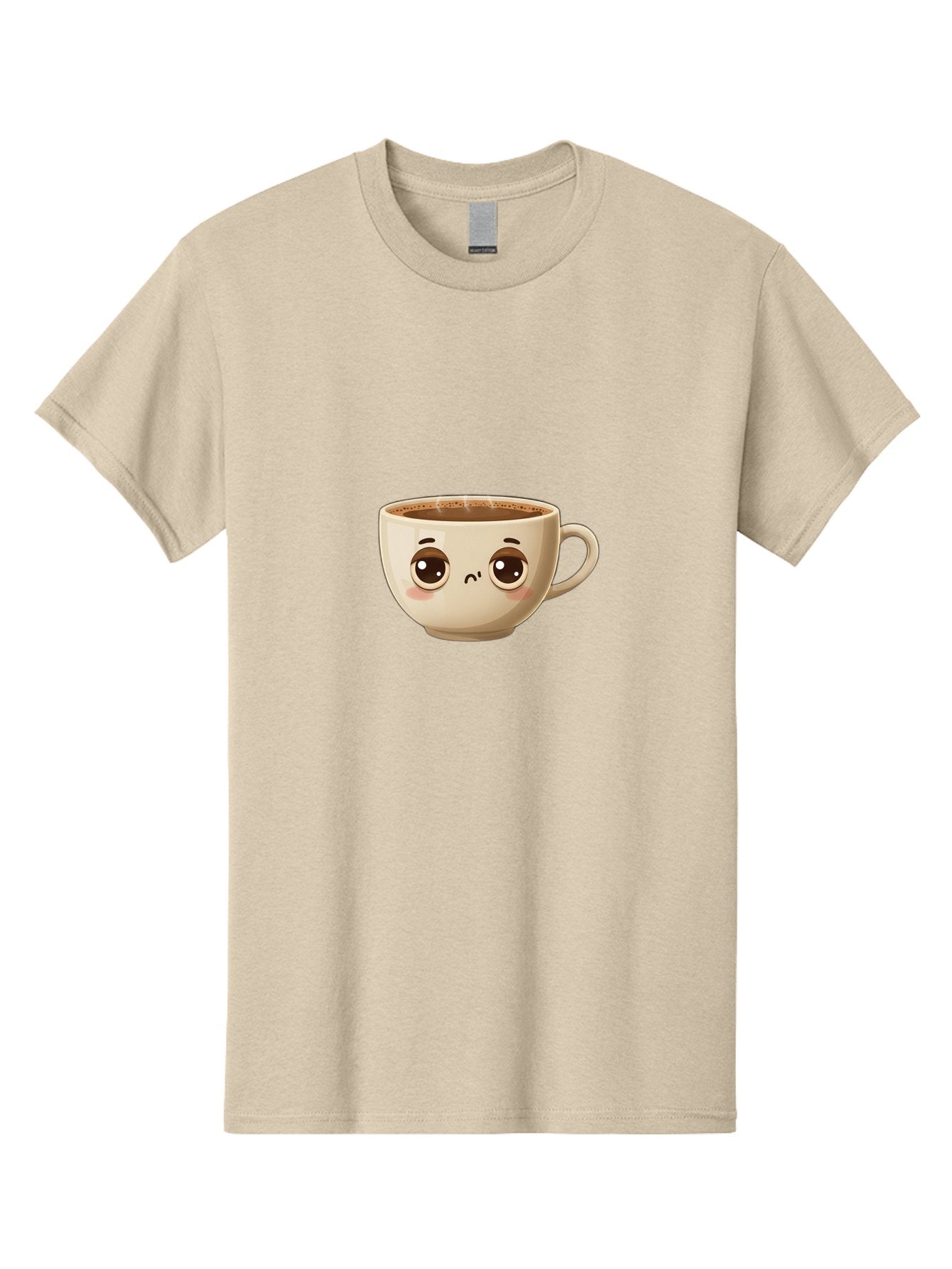 Sad-Coffee-Cup Men'S Graphic Tee, 100% Cotton, Comfortable Casual Summer Wear, Machine Washable, Cartoon Coffee Cup, Sad Face, Coffee Drink, Kawaii Character, Adorable Illustration, Coffee Break, Beverage Mug, Emotional Expression Bac381 10