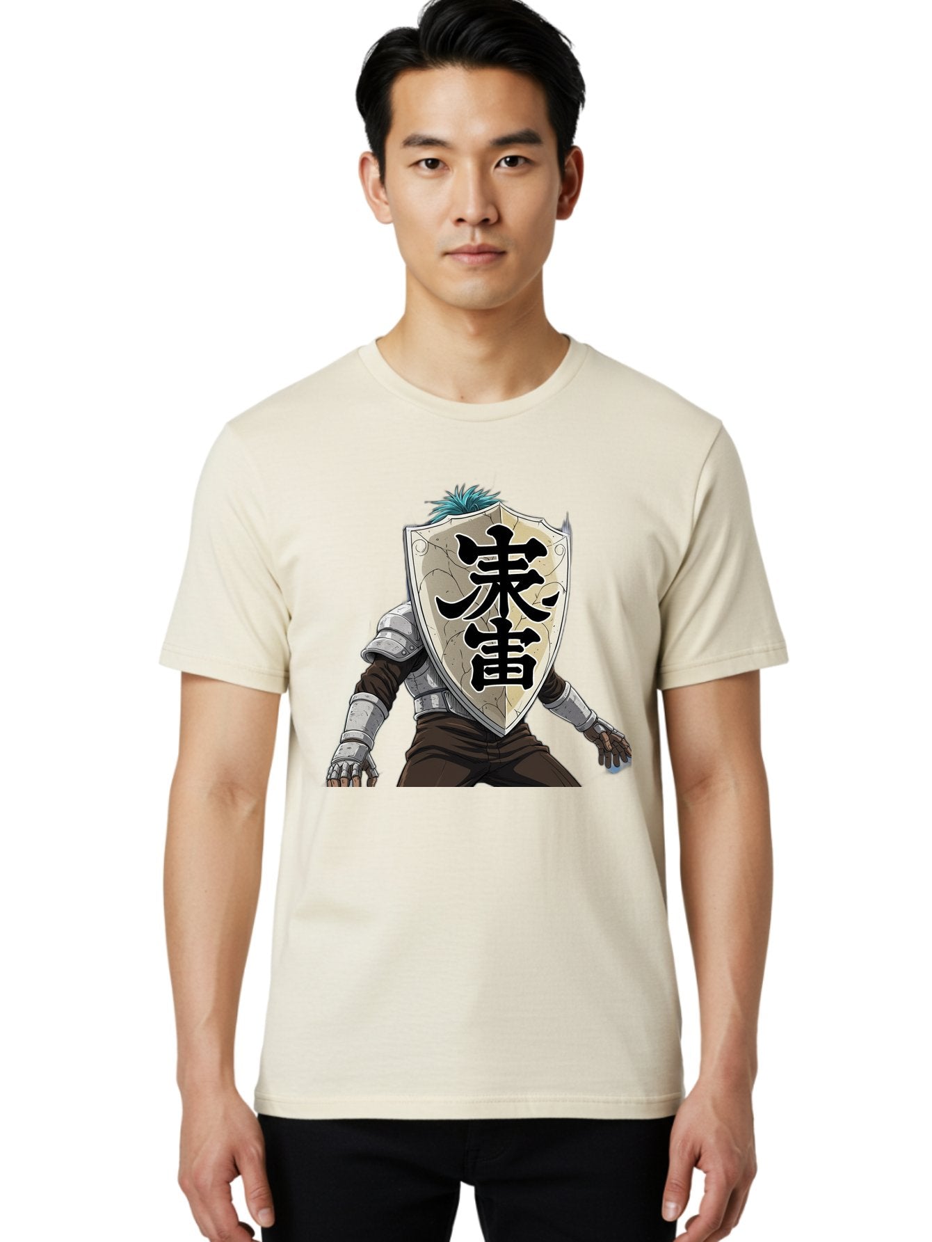 Samurai Men'S Graphic Tee, 100% Cotton, Comfortable Casual Summer Wear, Machine Washable, Samurai Armor, Japanese Warrior, Medieval Armor, Silver Armor, Kanji Characters, Feudal Japan, Bushido Code, Martial Arts Bac389 23