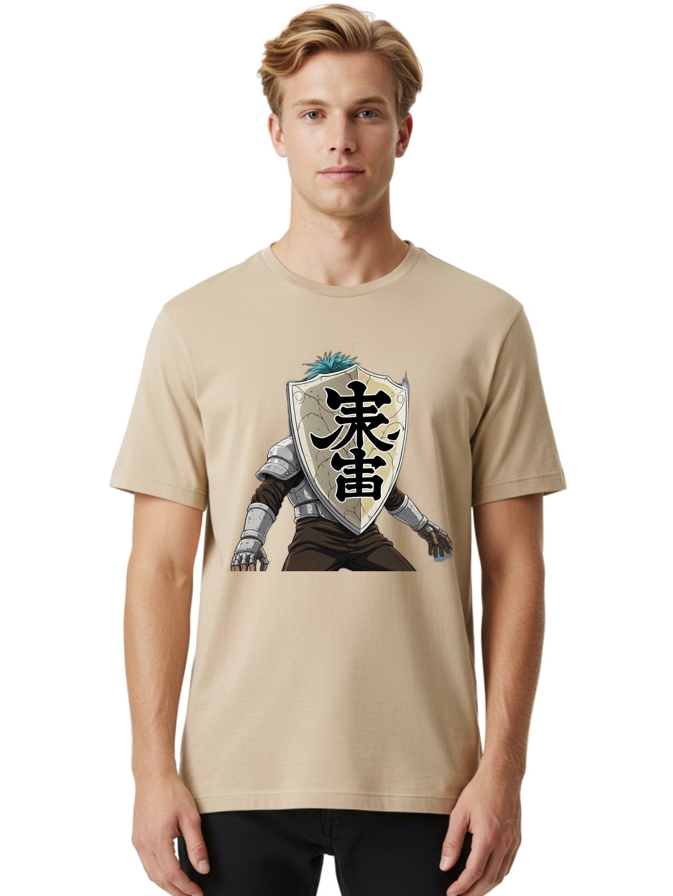 Samurai Men'S Graphic Tee, 100% Cotton, Comfortable Casual Summer Wear, Machine Washable, Samurai Armor, Japanese Warrior, Medieval Armor, Silver Armor, Kanji Characters, Feudal Japan, Bushido Code, Martial Arts Bac389 24