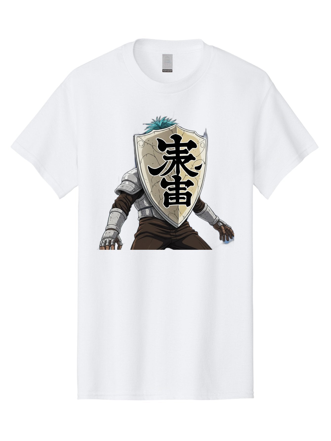 Samurai Men'S Graphic Tee, 100% Cotton, Comfortable Casual Summer Wear, Machine Washable, Samurai Armor, Japanese Warrior, Medieval Armor, Silver Armor, Kanji Characters, Feudal Japan, Bushido Code, Martial Arts Bac389 7