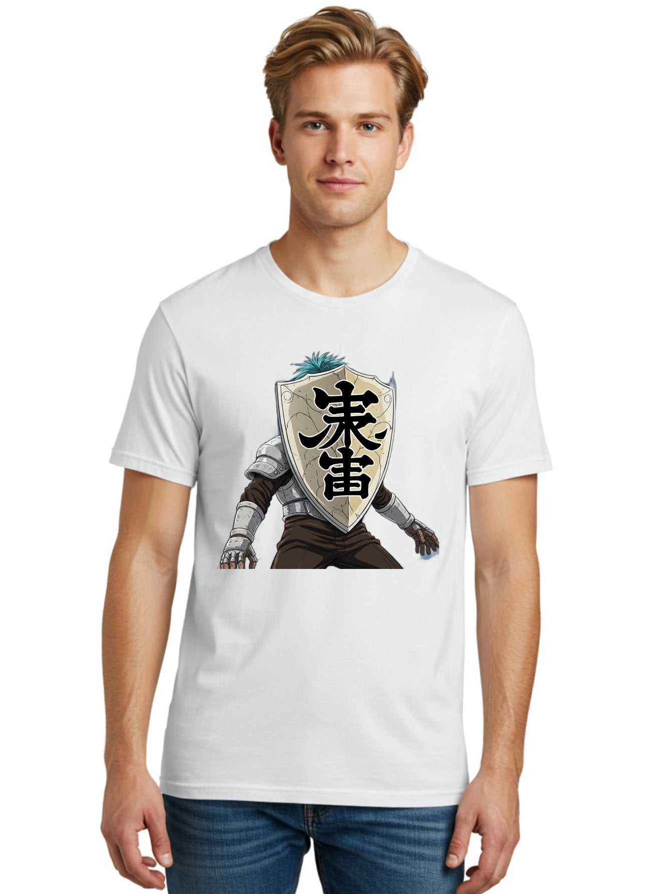 Samurai Men'S Graphic Tee, 100% Cotton, Comfortable Casual Summer Wear, Machine Washable, Samurai Armor, Japanese Warrior, Medieval Armor, Silver Armor, Kanji Characters, Feudal Japan, Bushido Code, Martial Arts Bac389 16