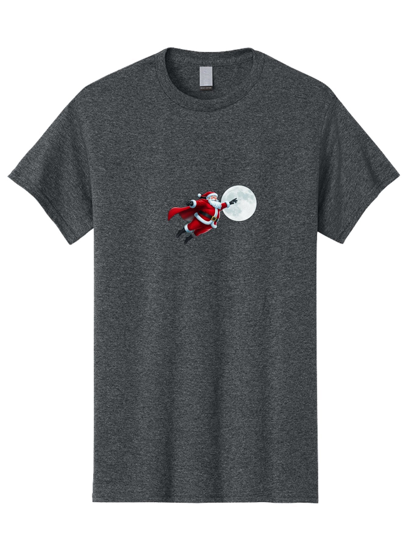 Santa-Claus-1 Men'S Graphic Tee, 100% Cotton, Comfortable Casual Summer Wear, Machine Washable, Santa Claus Flying Through Space, Holding A Gun, Full Moon, Christmas Icon, Festive Character, Holiday Cheer, Jolly Old Man, Gift Giving, Red Suit, Bac391 5