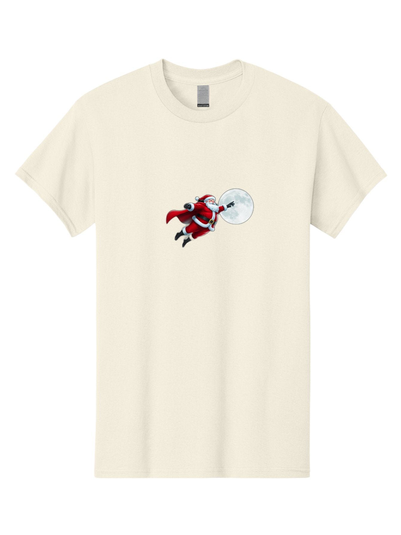 Santa-Claus-1 Men'S Graphic Tee, 100% Cotton, Comfortable Casual Summer Wear, Machine Washable, Santa Claus Flying Through Space, Holding A Gun, Full Moon, Christmas Icon, Festive Character, Holiday Cheer, Jolly Old Man, Gift Giving, Red Suit, Bac391 10