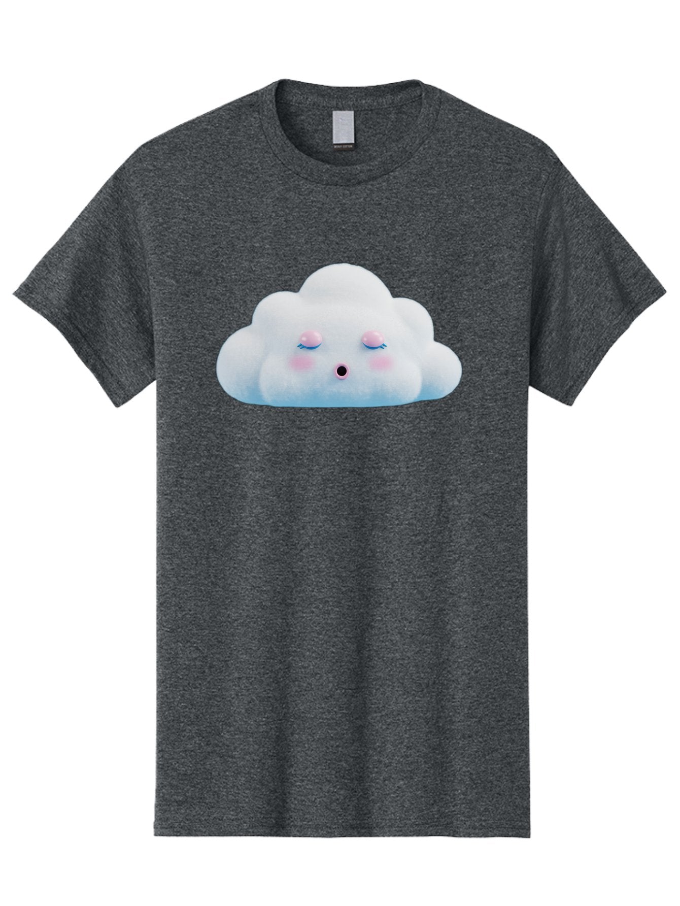 Sleeping-Cloud Men'S Graphic Tee, 100% Cotton, Comfortable Casual Summer Wear, Machine Washable, Cute Cloud, Fluffy White Cloud, Sleeping Face, Pastel Colors, Kawaii Design, Cloud Character, Soft Pink Cheeks, Closed Eyes, Serene Atmosphere, Bac410 12