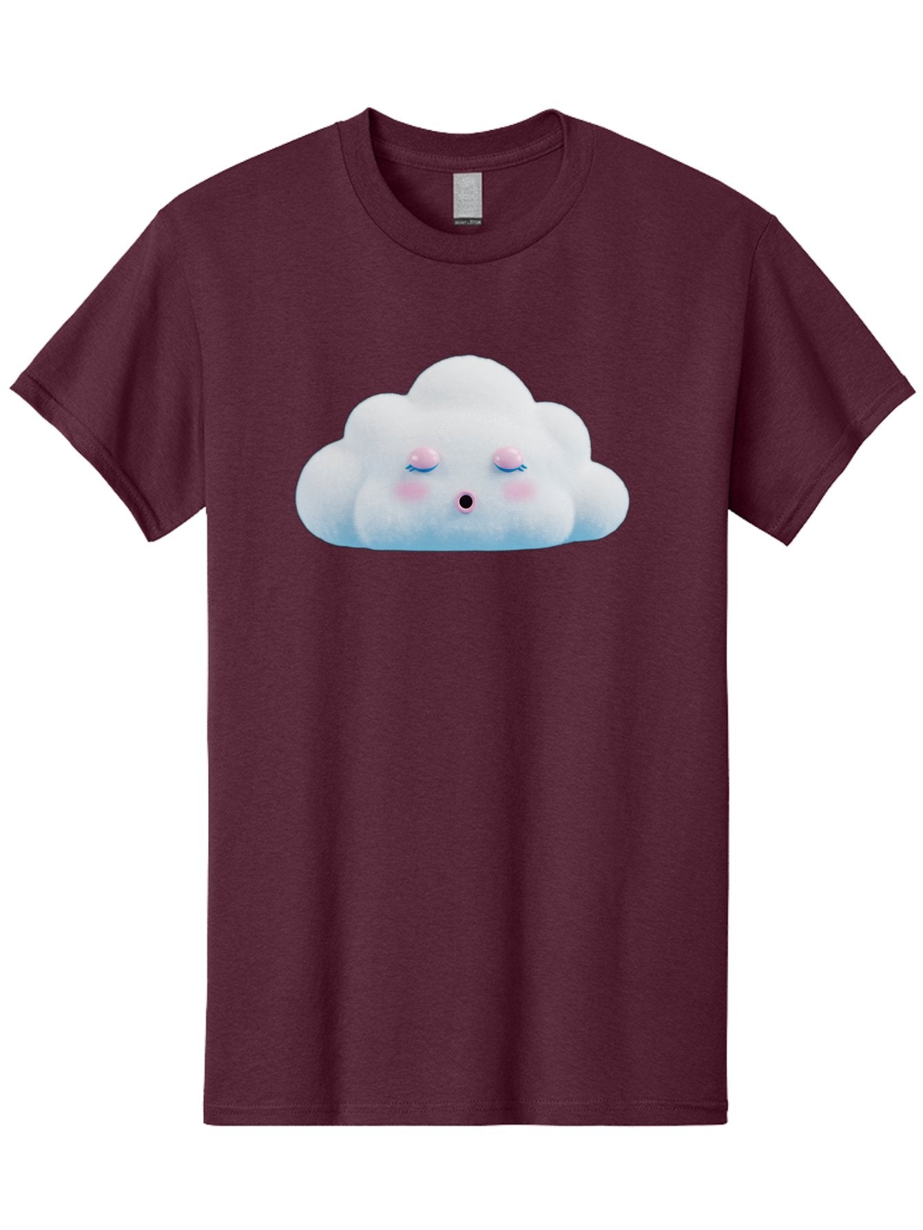 Sleeping-Cloud Men'S Graphic Tee, 100% Cotton, Comfortable Casual Summer Wear, Machine Washable, Cute Cloud, Fluffy White Cloud, Sleeping Face, Pastel Colors, Kawaii Design, Cloud Character, Soft Pink Cheeks, Closed Eyes, Serene Atmosphere, Bac410 14
