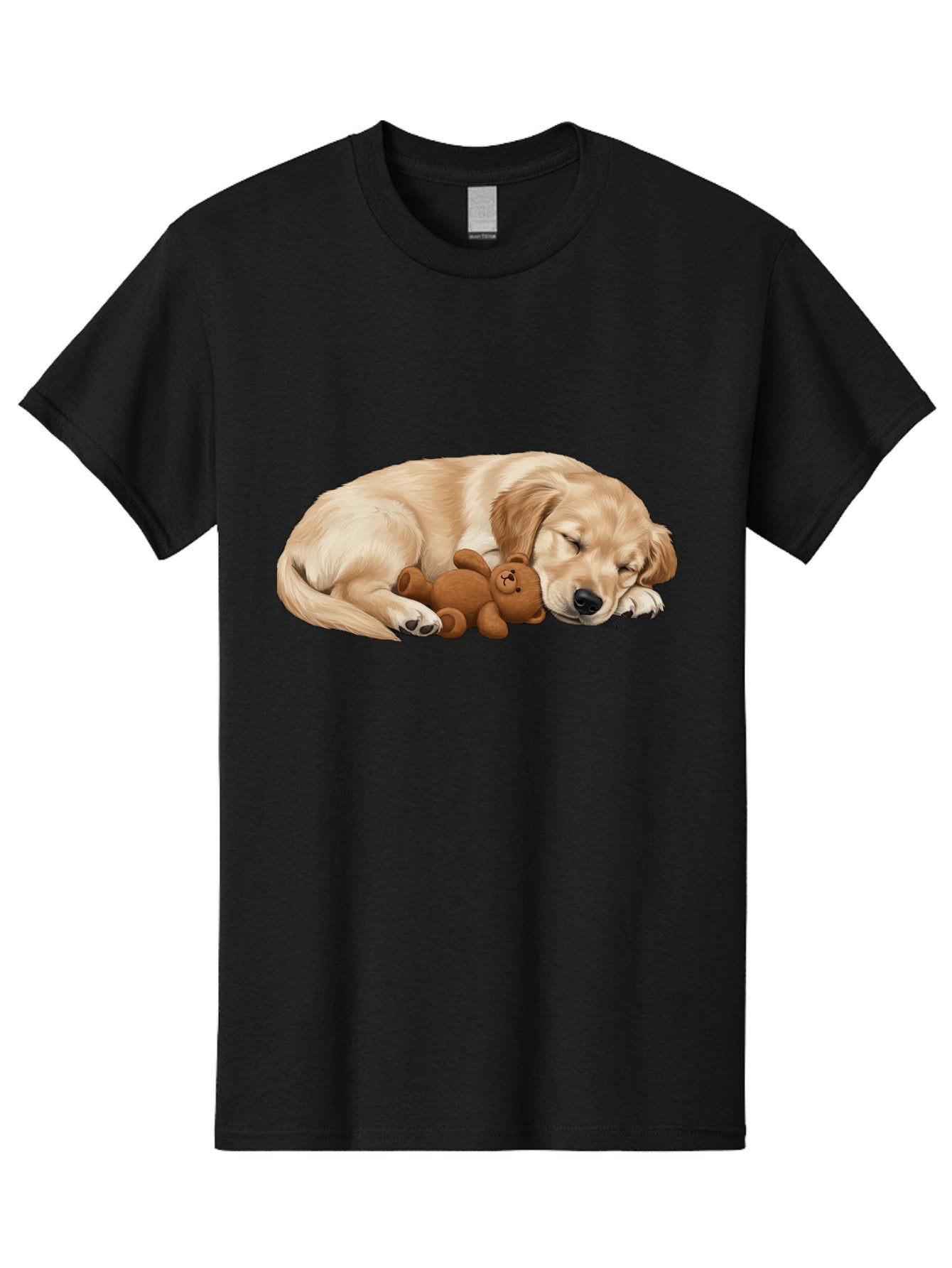 Sleeping-Golden-Retriever-1 Men'S Graphic Tee, 100% Cotton, Comfortable Casual Summer Wear, Machine Washable, Sleeping Golden Retriever, Cuddly Dog, Teddy Bear, Adorable Animal, Peaceful Slumber, Cute Companions, Loving Friendship, Bac412 6