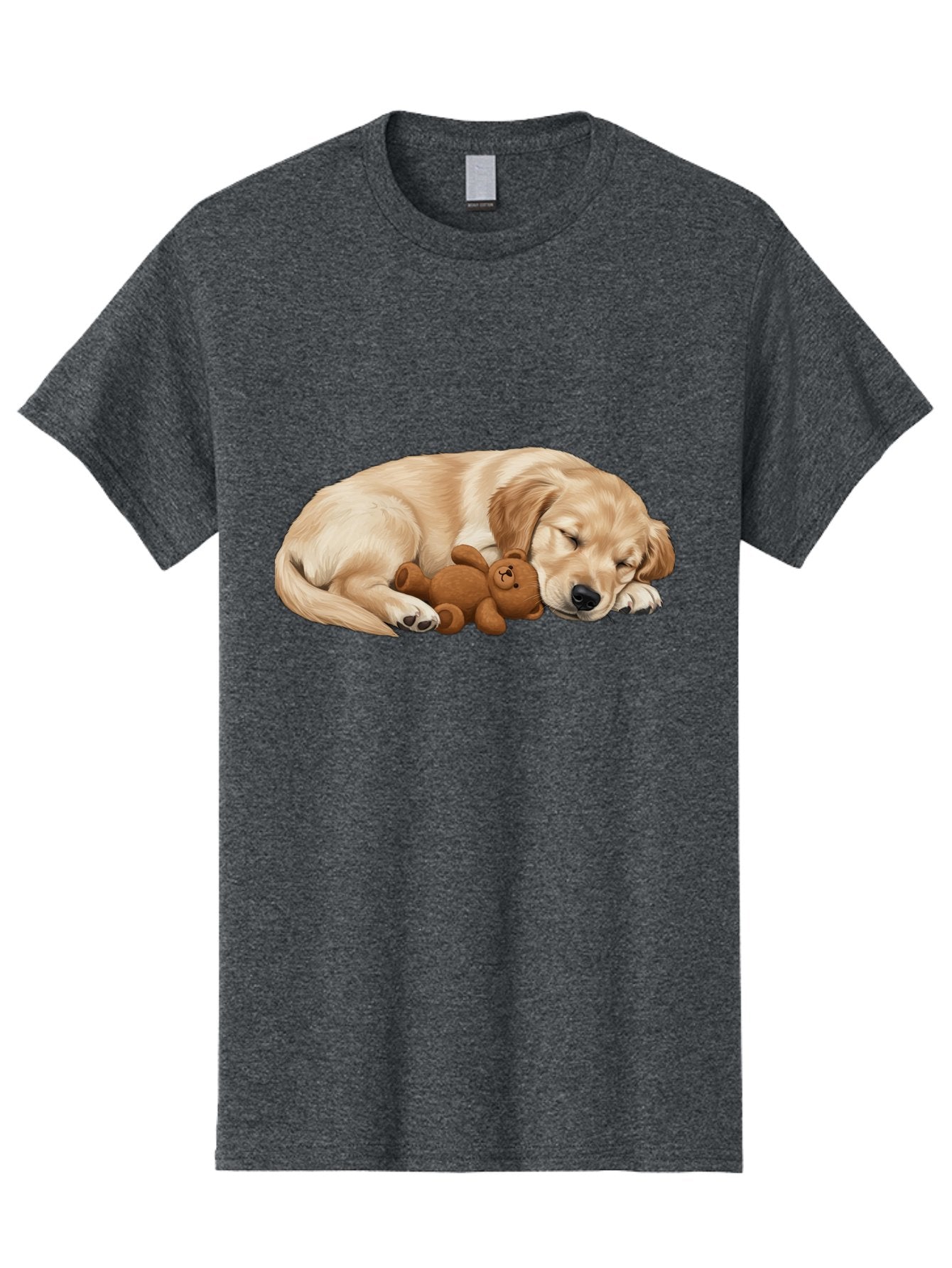 Sleeping-Golden-Retriever-1 Men'S Graphic Tee, 100% Cotton, Comfortable Casual Summer Wear, Machine Washable, Sleeping Golden Retriever, Cuddly Dog, Teddy Bear, Adorable Animal, Peaceful Slumber, Cute Companions, Loving Friendship, Bac412