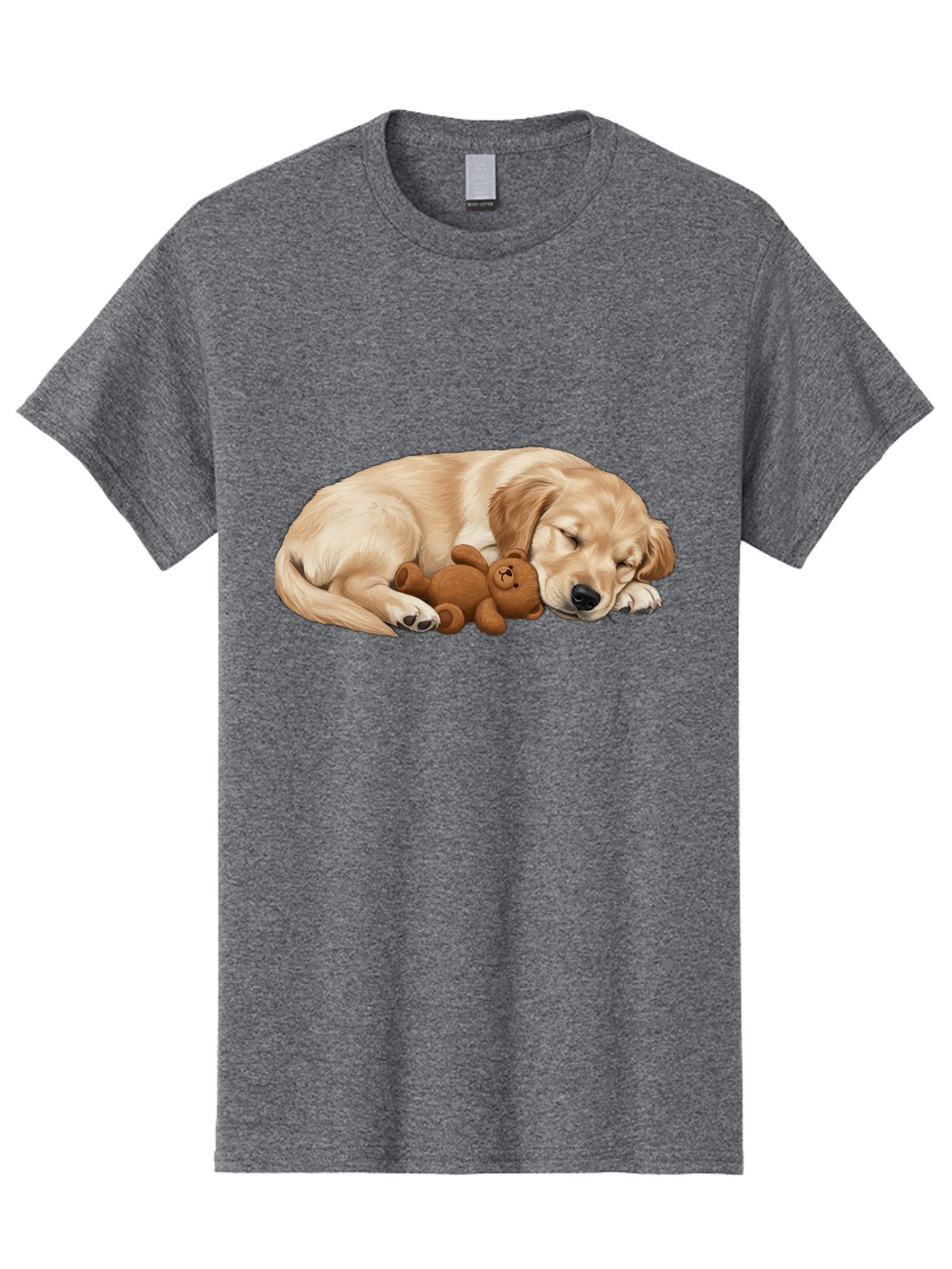 Sleeping-Golden-Retriever-1 Men'S Graphic Tee, 100% Cotton, Comfortable Casual Summer Wear, Machine Washable, Sleeping Golden Retriever, Cuddly Dog, Teddy Bear, Adorable Animal, Peaceful Slumber, Cute Companions, Loving Friendship, Bac412 3