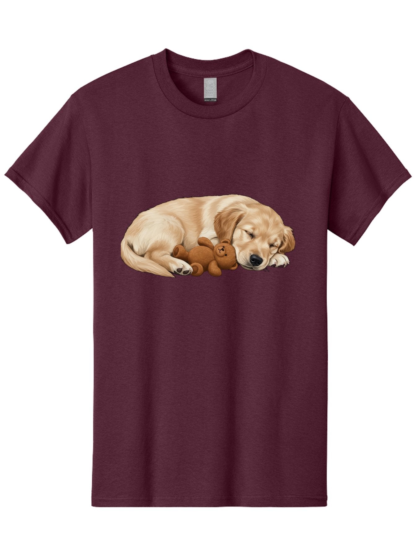 Sleeping-Golden-Retriever-1 Men'S Graphic Tee, 100% Cotton, Comfortable Casual Summer Wear, Machine Washable, Sleeping Golden Retriever, Cuddly Dog, Teddy Bear, Adorable Animal, Peaceful Slumber, Cute Companions, Loving Friendship, Bac412 12