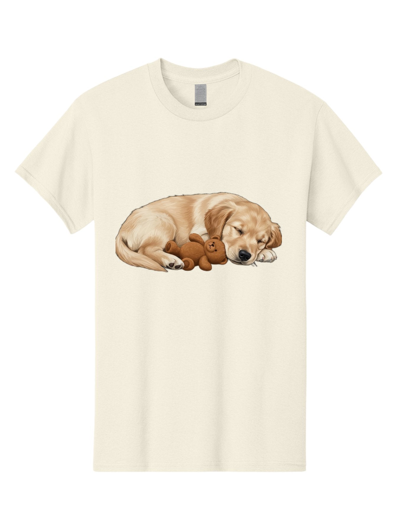 Sleeping-Golden-Retriever-1 Men'S Graphic Tee, 100% Cotton, Comfortable Casual Summer Wear, Machine Washable, Sleeping Golden Retriever, Cuddly Dog, Teddy Bear, Adorable Animal, Peaceful Slumber, Cute Companions, Loving Friendship, Bac412 9
