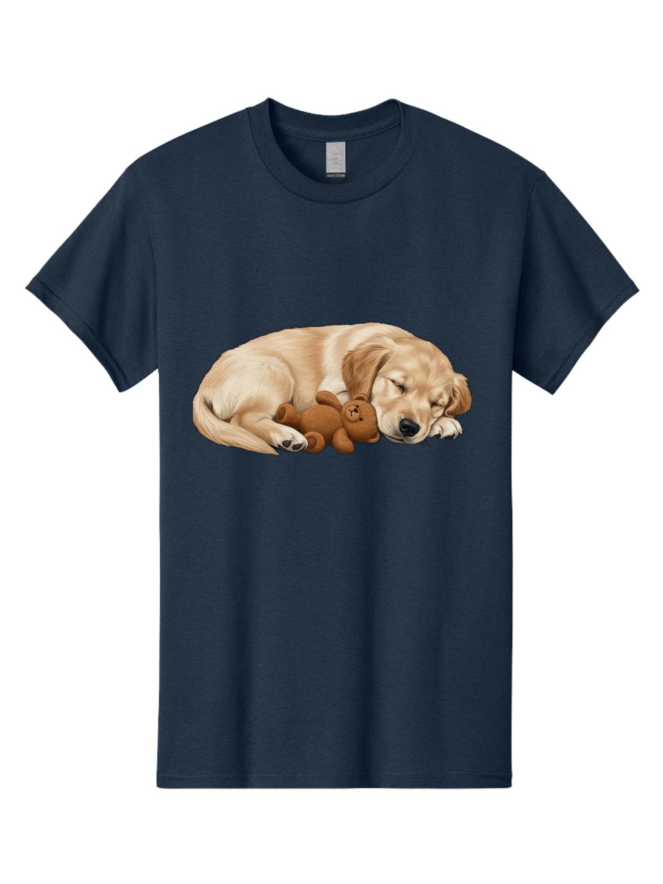 Sleeping-Golden-Retriever-1 Men'S Graphic Tee, 100% Cotton, Comfortable Casual Summer Wear, Machine Washable, Sleeping Golden Retriever, Cuddly Dog, Teddy Bear, Adorable Animal, Peaceful Slumber, Cute Companions, Loving Friendship, Bac412 11