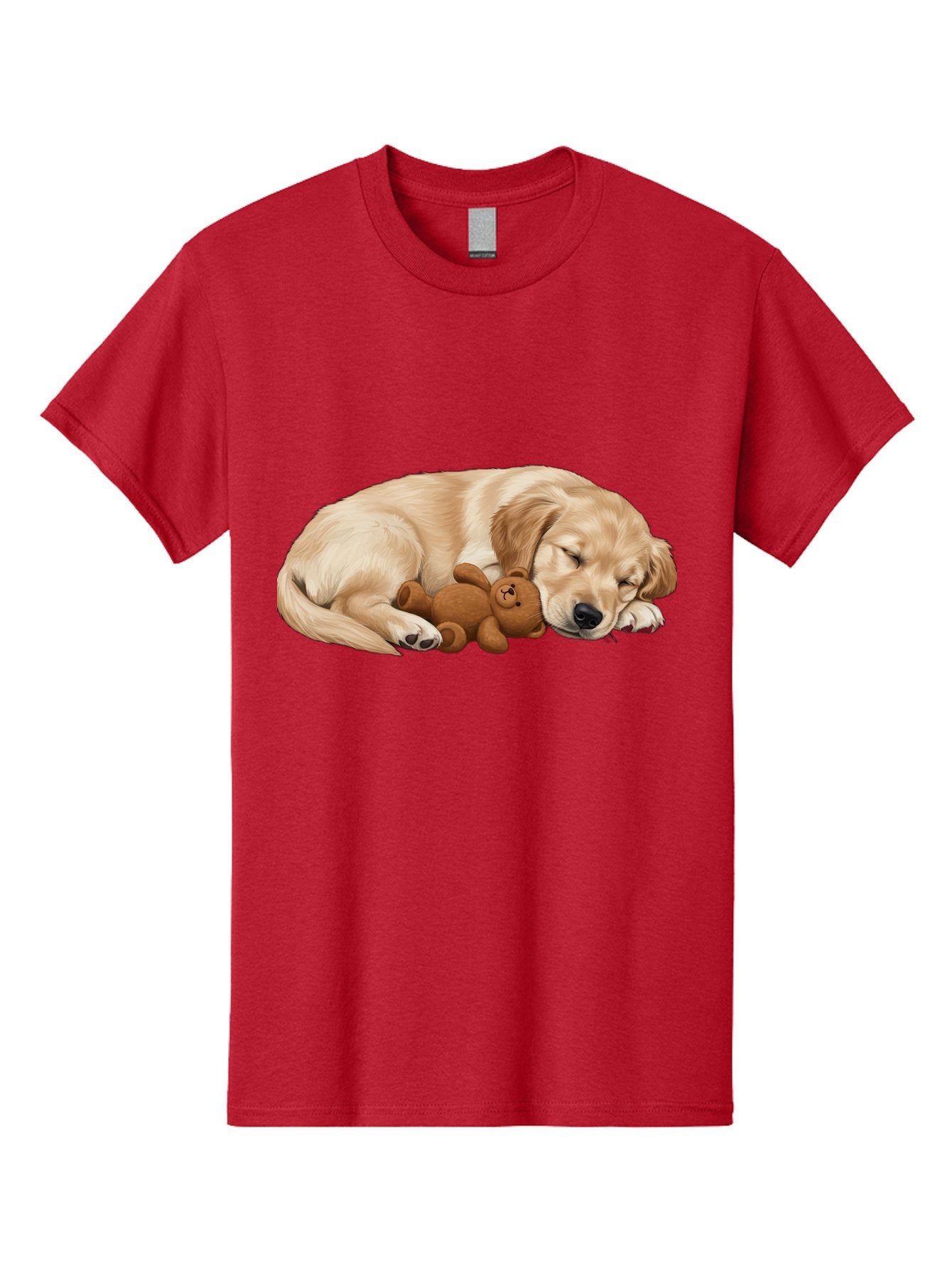 Sleeping-Golden-Retriever-1 Men'S Graphic Tee, 100% Cotton, Comfortable Casual Summer Wear, Machine Washable, Sleeping Golden Retriever, Cuddly Dog, Teddy Bear, Adorable Animal, Peaceful Slumber, Cute Companions, Loving Friendship, Bac412 15
